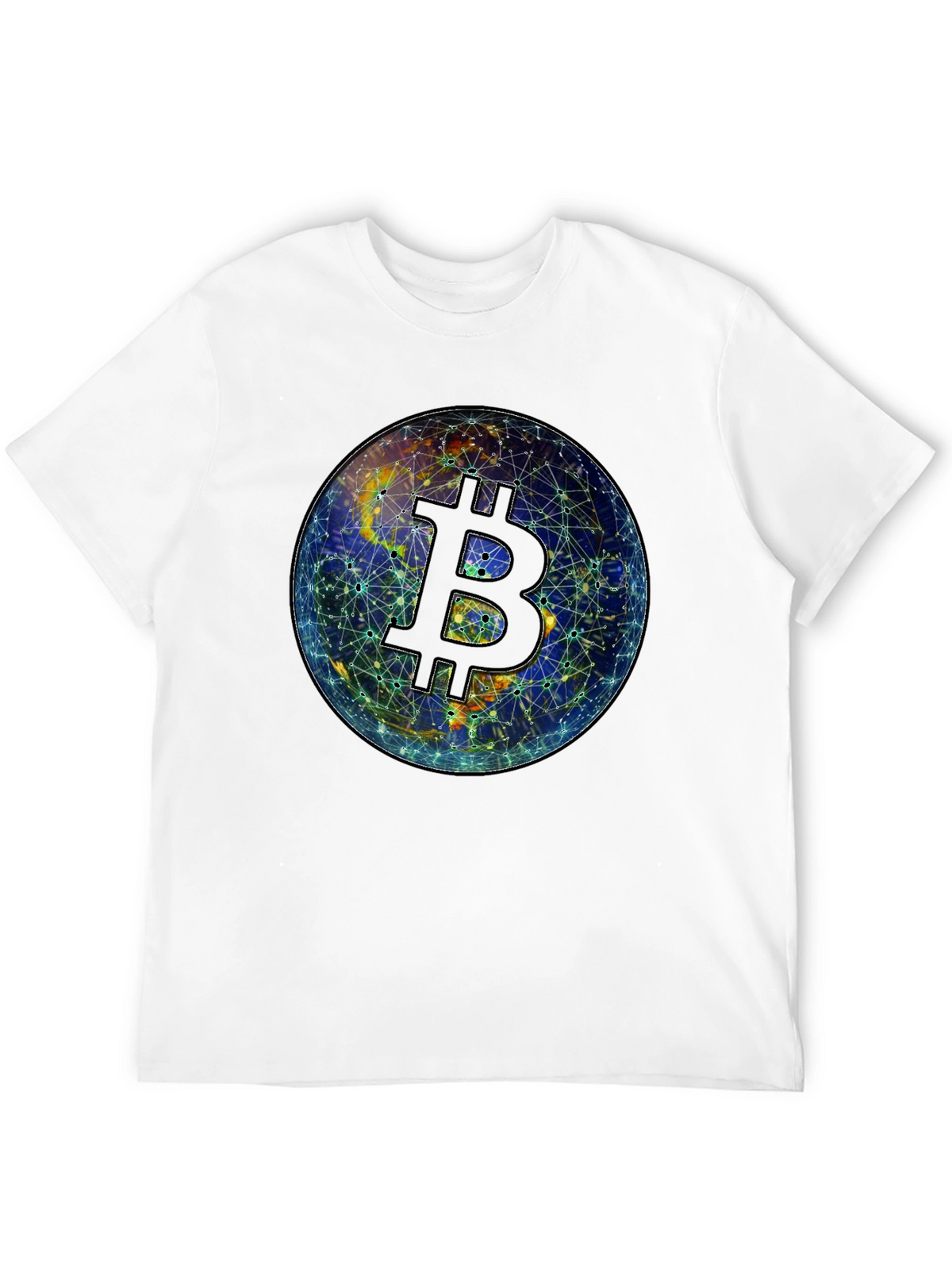 Bitcoin Globe Graphic Tee - Crypto Currency Shirt