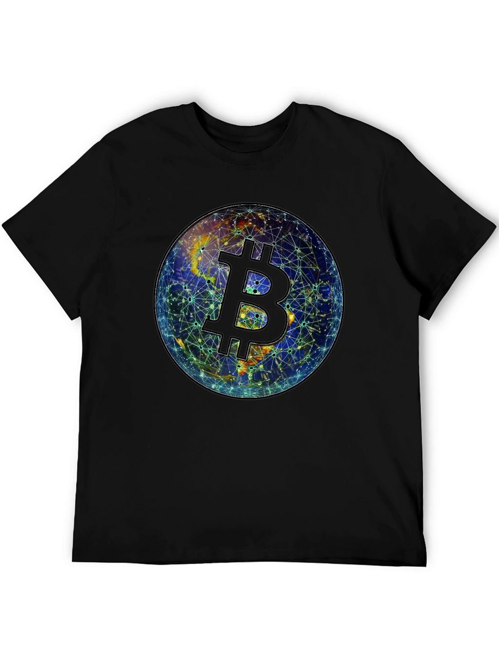 Bitcoin Globe Graphic Tee - Crypto Currency Shirt