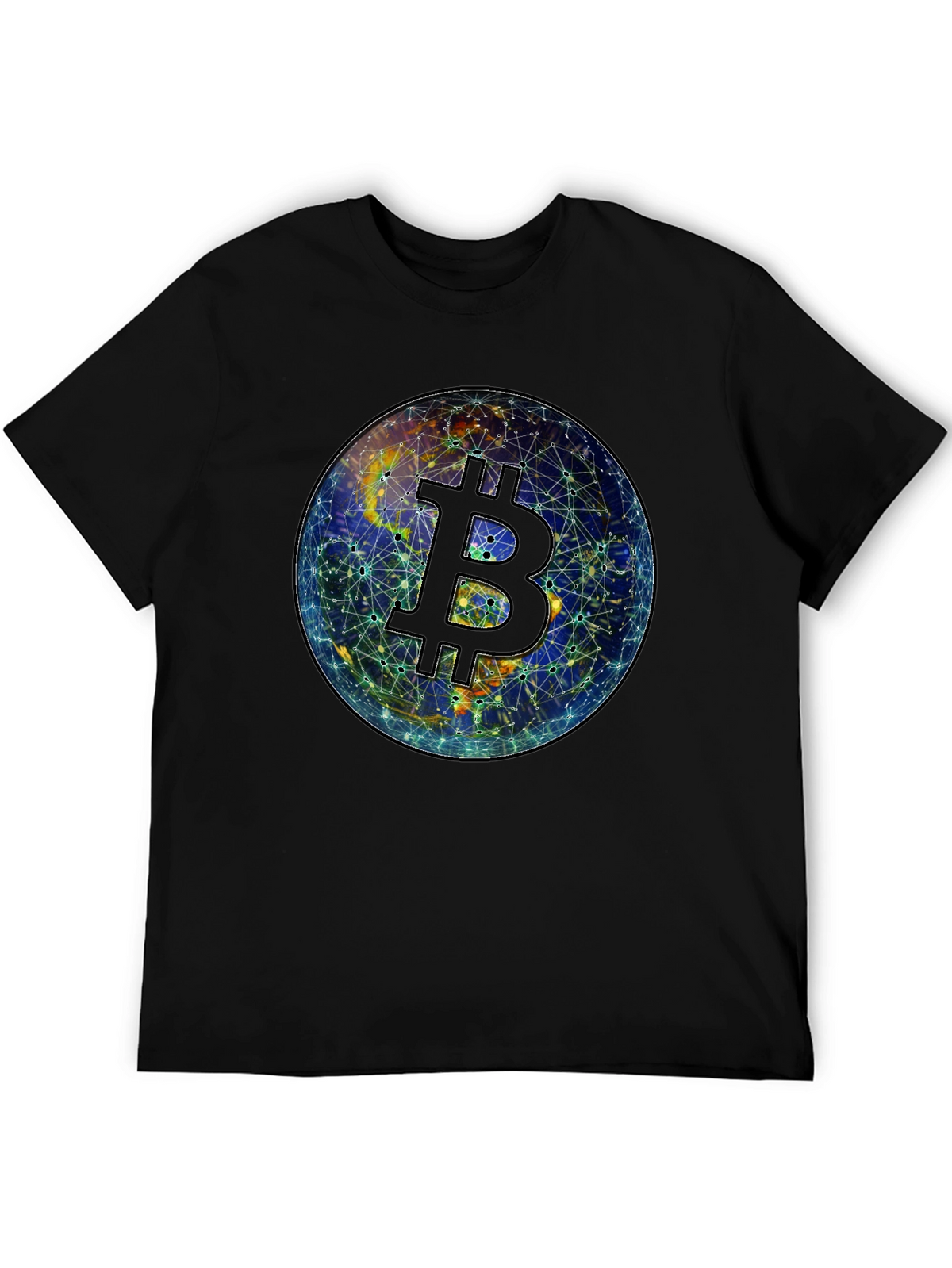 Bitcoin Globe Graphic Tee - Crypto Currency Shirt