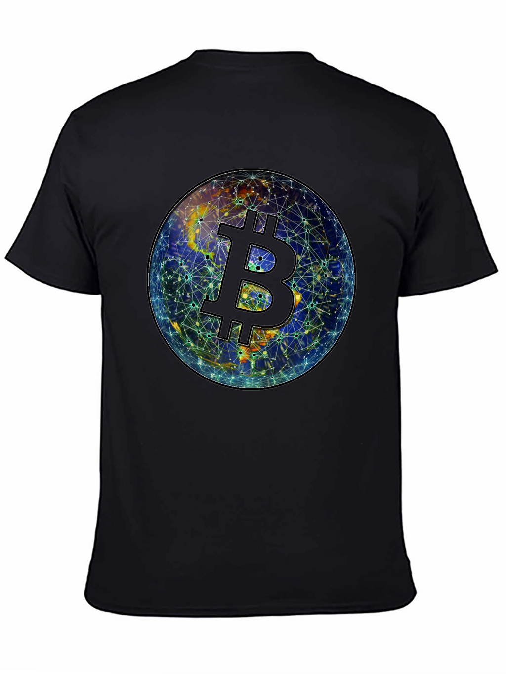 Bitcoin Globe Graphic Tee - Crypto Currency Shirt