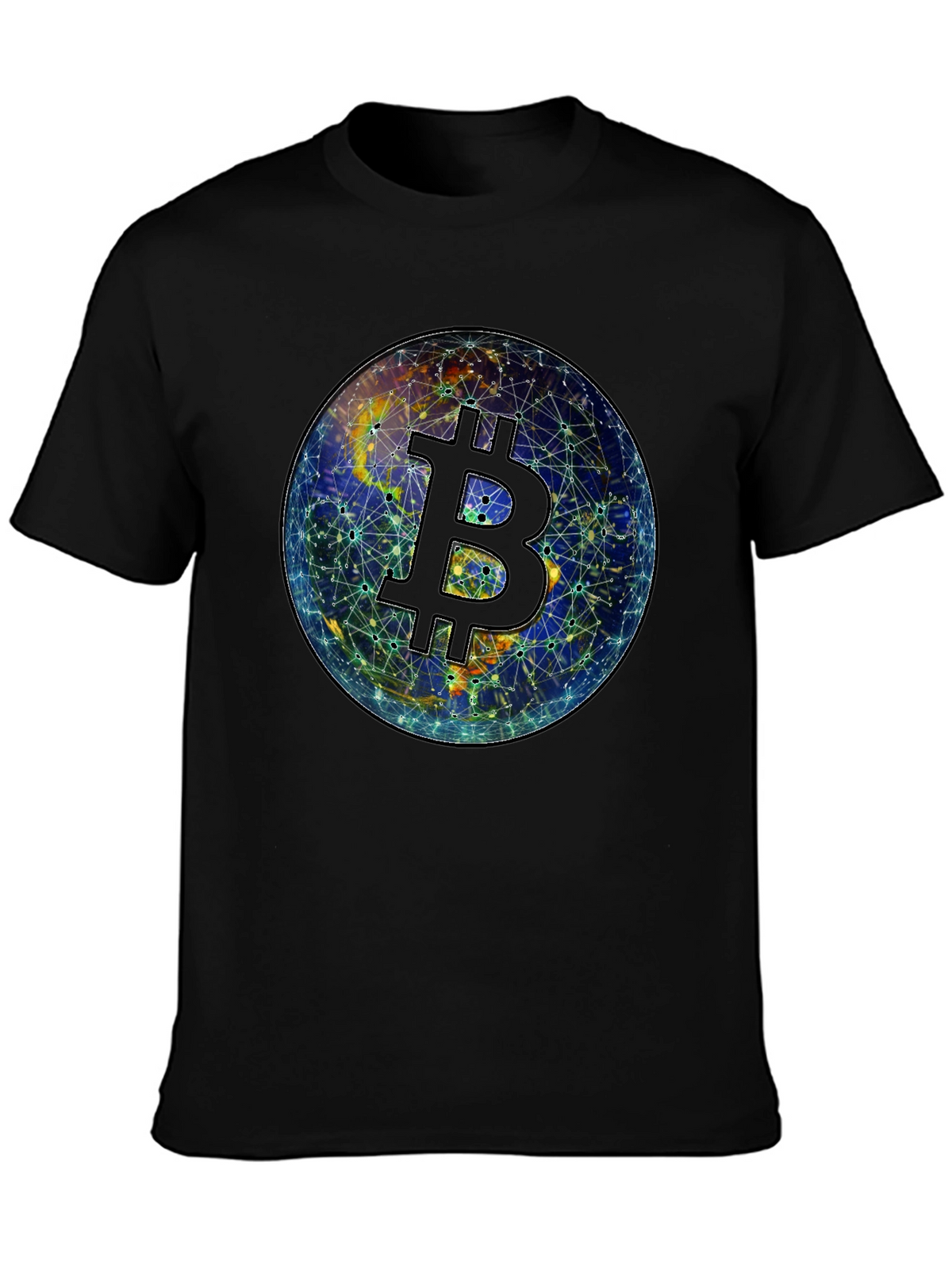 Bitcoin Globe Graphic Tee - Crypto Currency Shirt