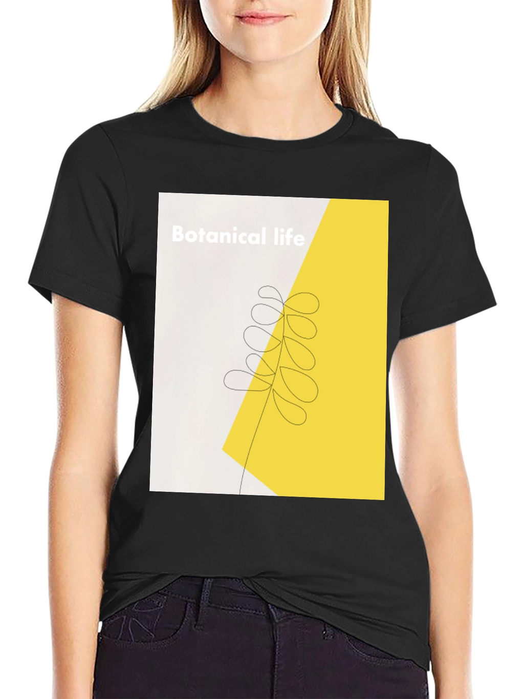 Botanical Life Graphic Black T-Shirt