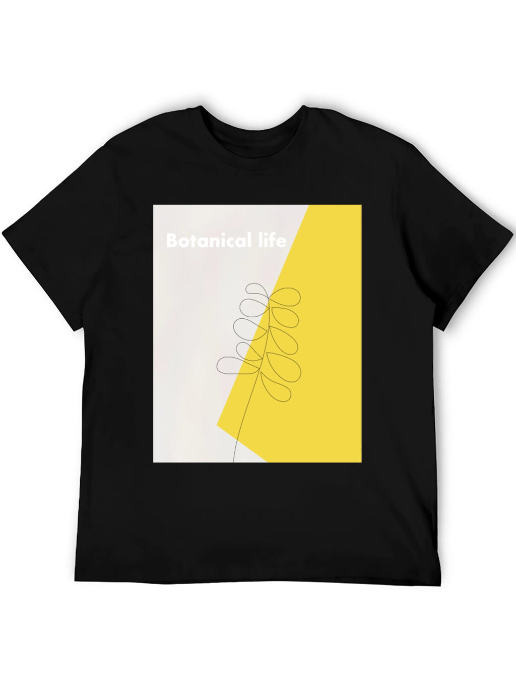 Botanical Life Graphic Black T-Shirt