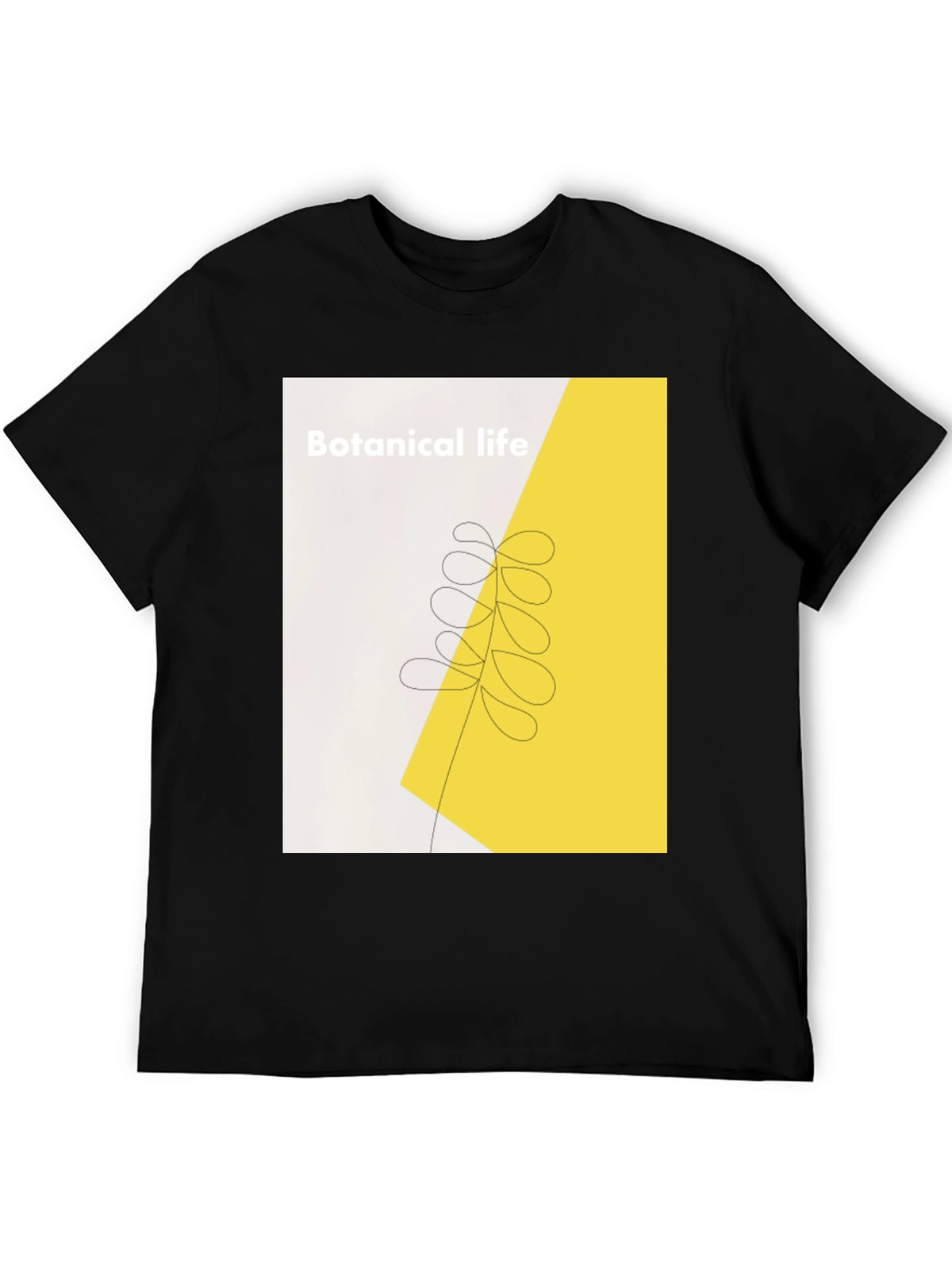 Botanical Life Graphic Black T-Shirt