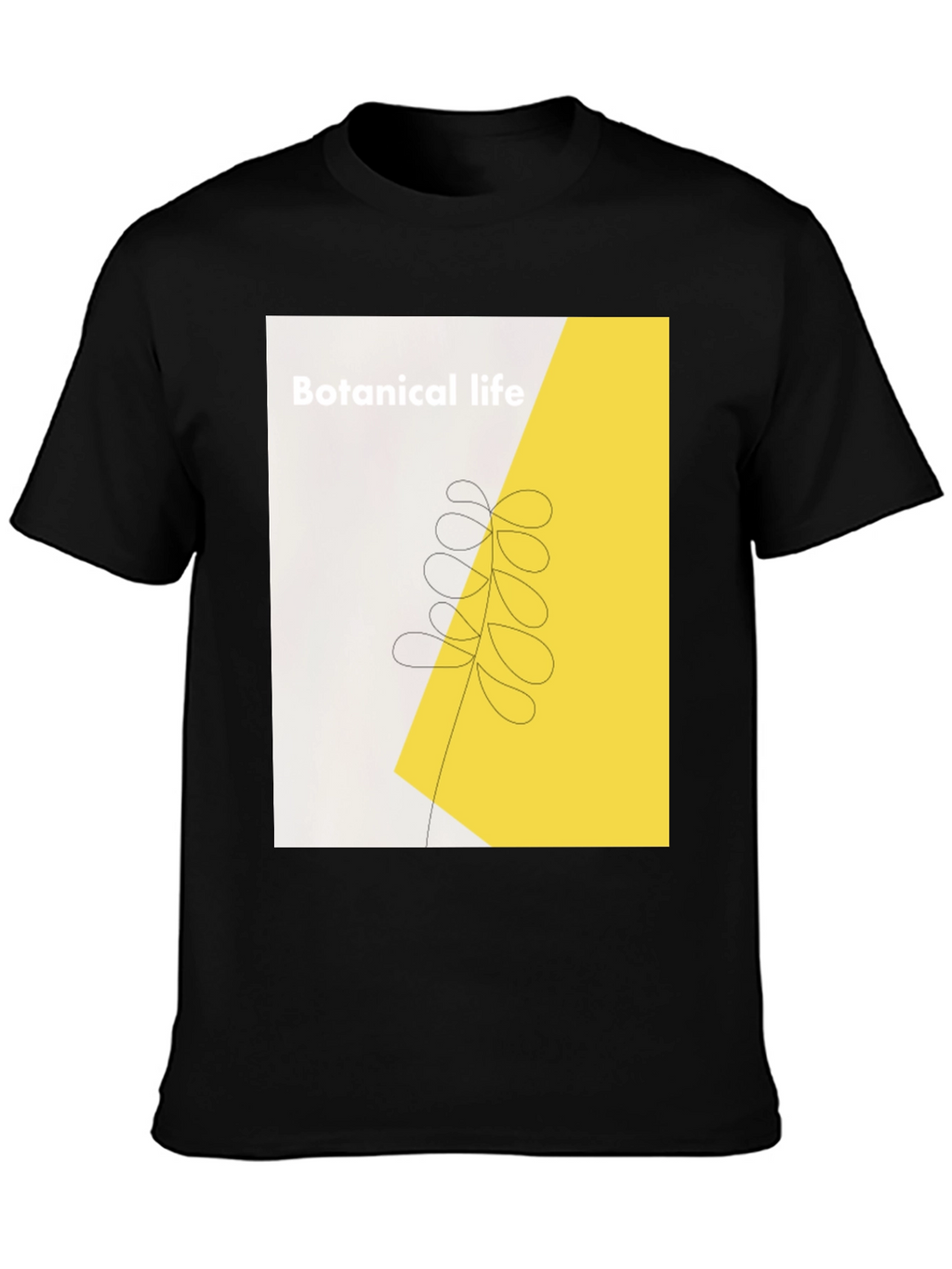 Botanical Life Graphic Black T-Shirt