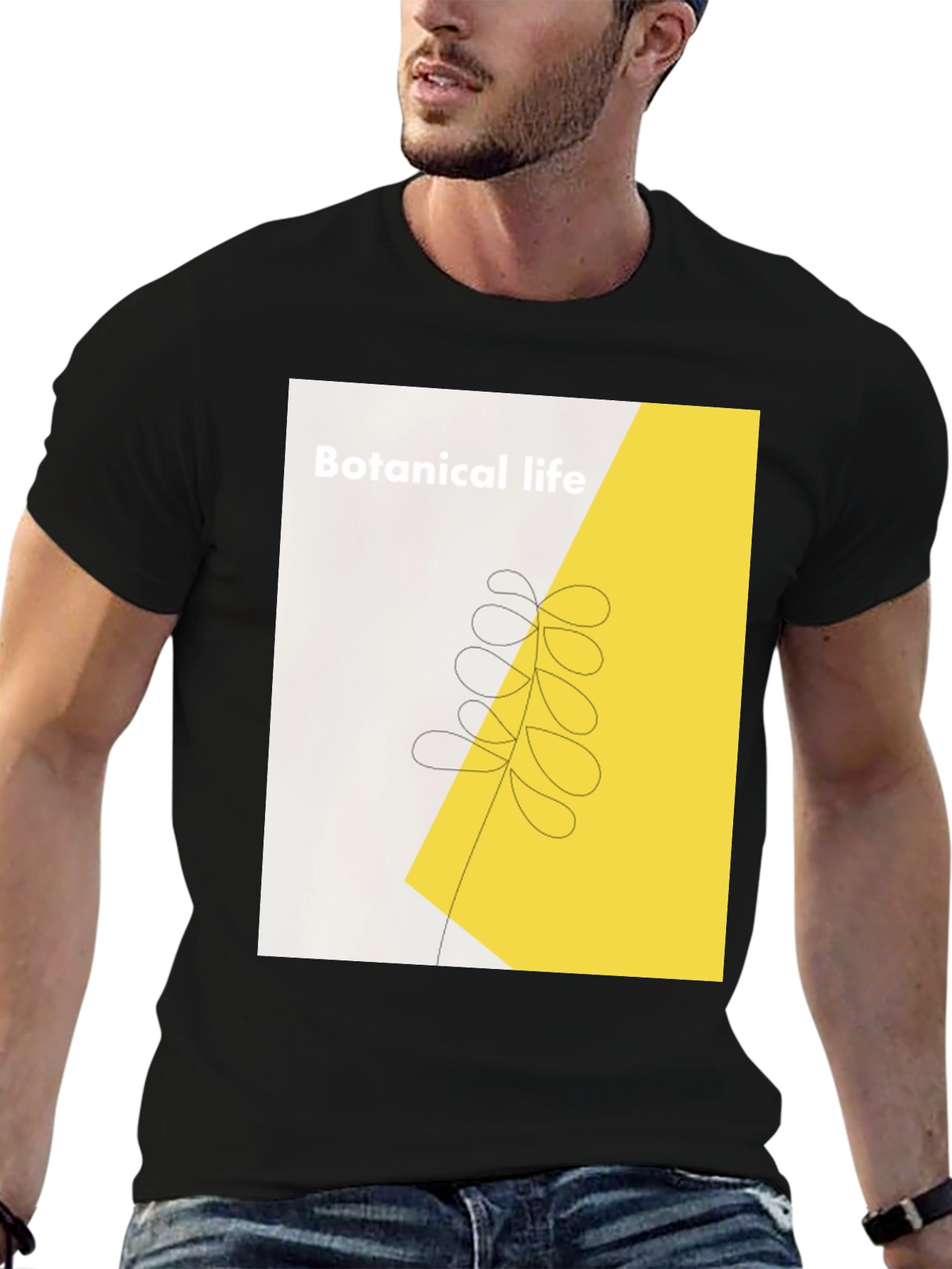 Botanical Life Graphic Black T-Shirt