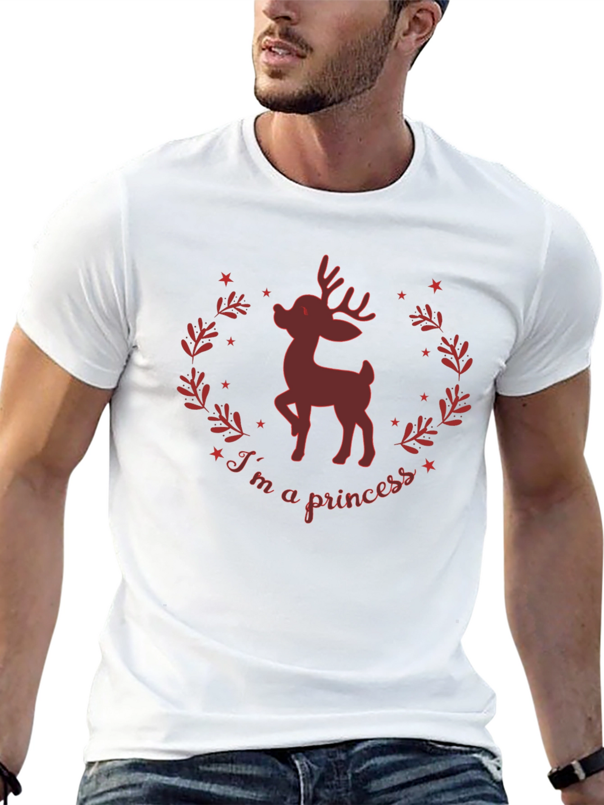 Im A Princess Deer Graphic Tee - Black