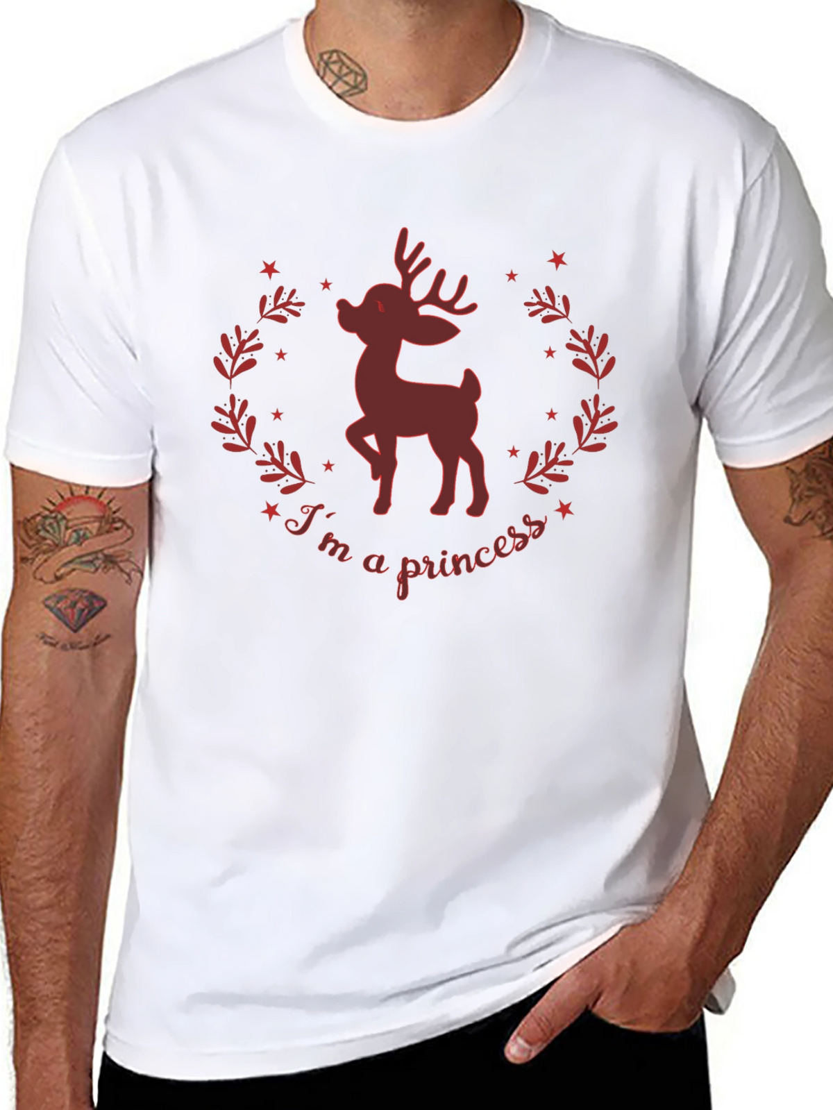 Im A Princess Deer Graphic Tee - Black