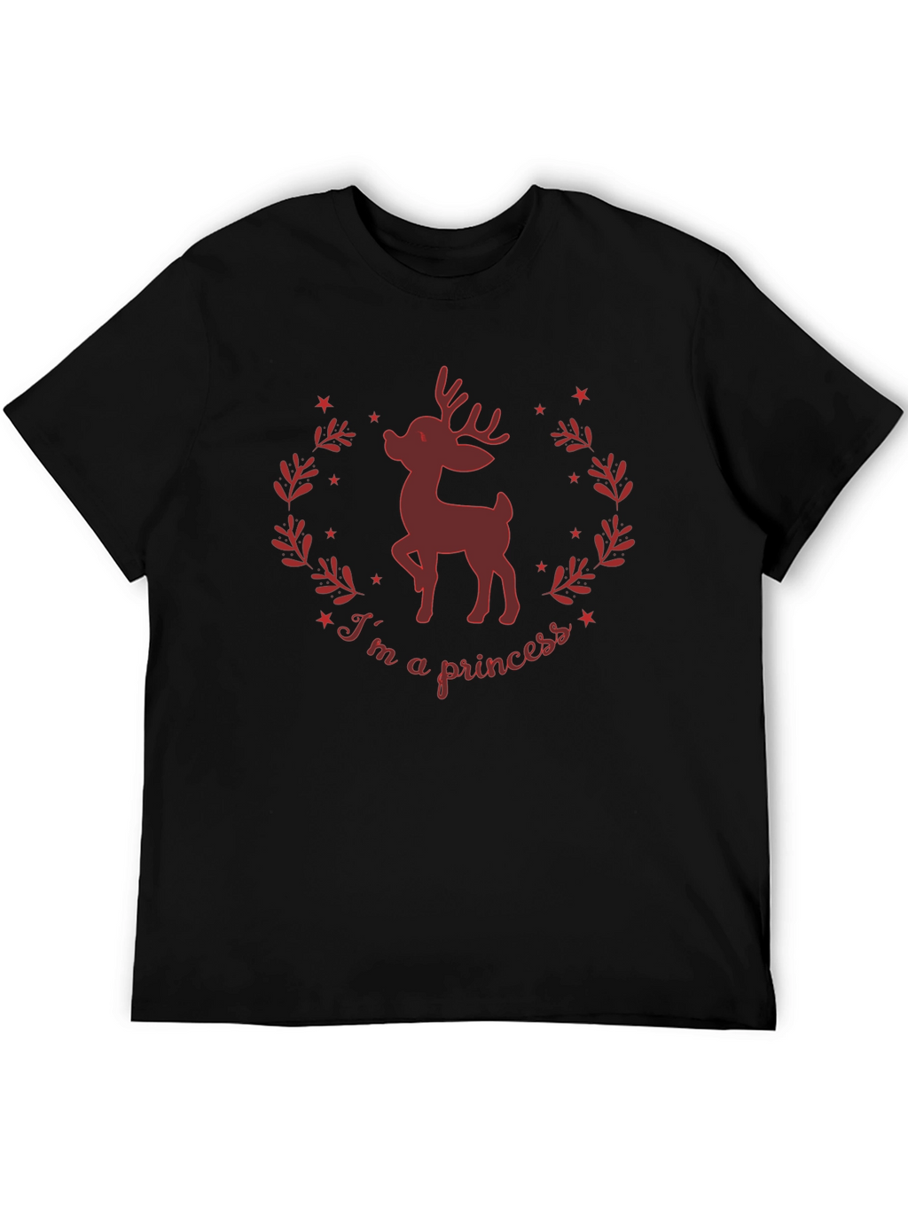 Im A Princess Deer Graphic Tee - Black