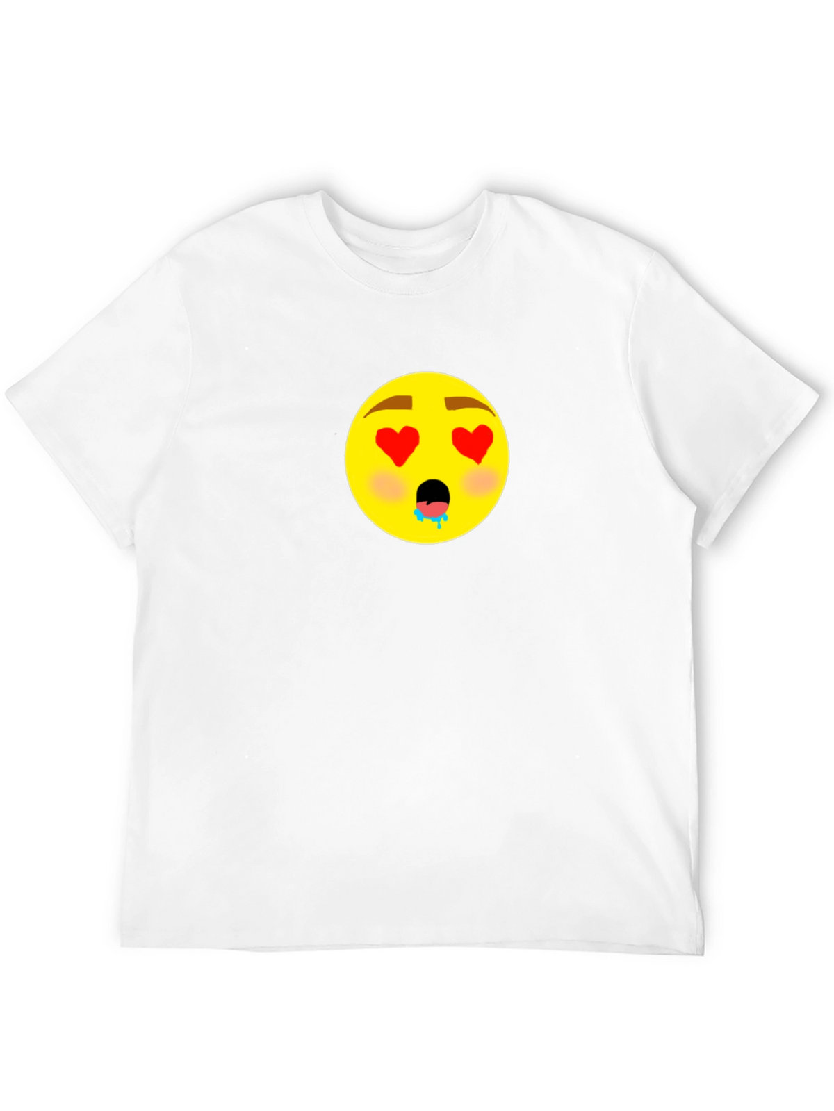 Emoji Love Eyes Graphic Black T-Shirt