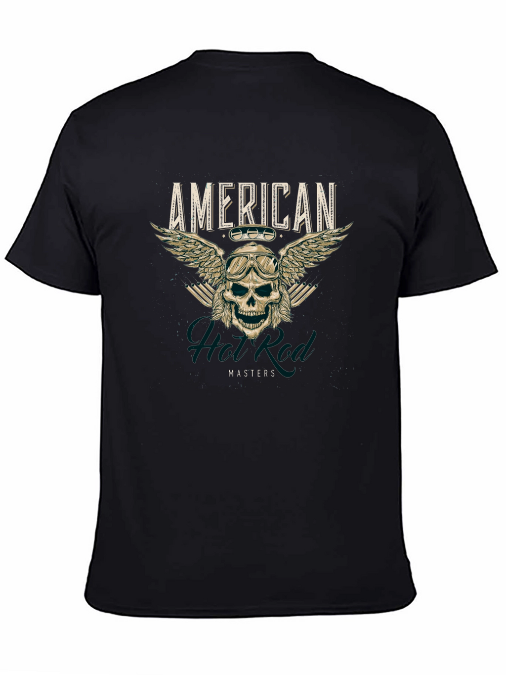 American Hot Rod Masters T-Shirt Skull Wings