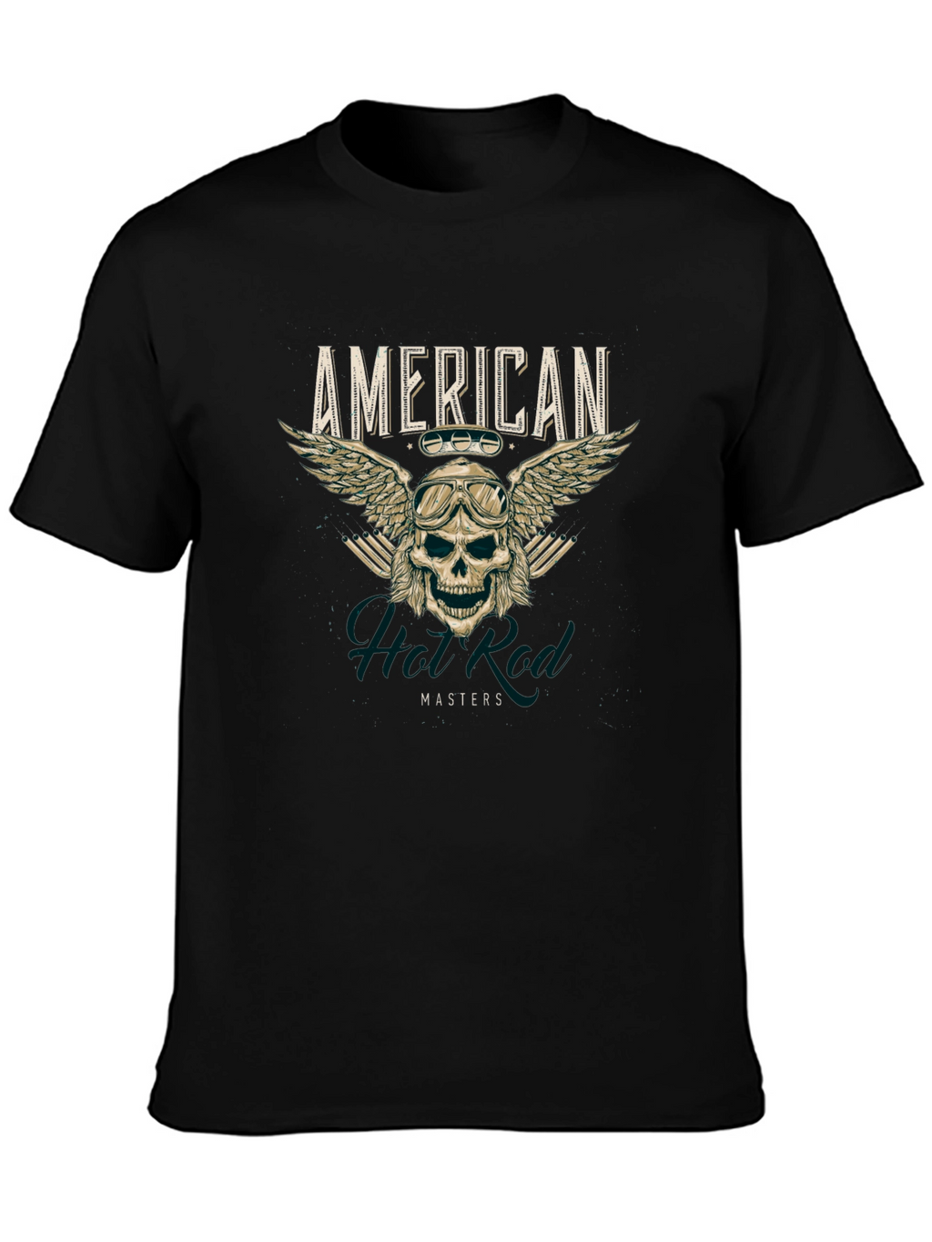 American Hot Rod Masters T-Shirt Skull Wings