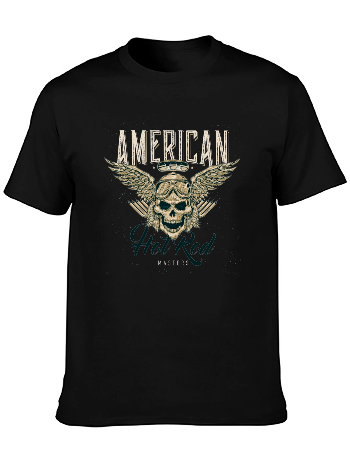 American Hot Rod Masters T-Shirt Skull Wings