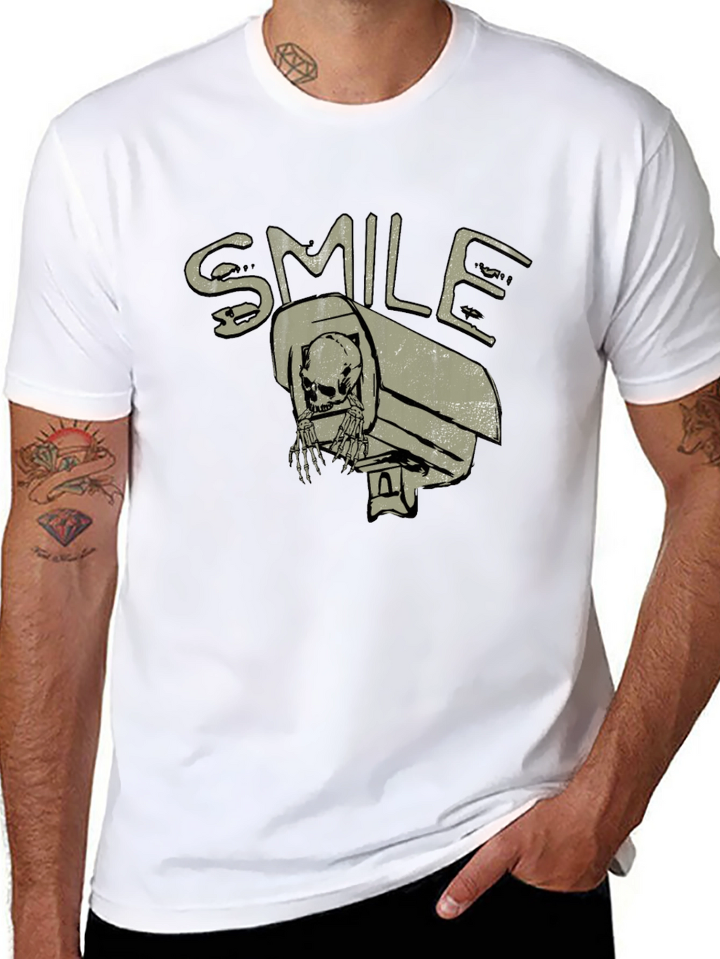 Smile Surveillance T-Shirt - Skeleton in Camera