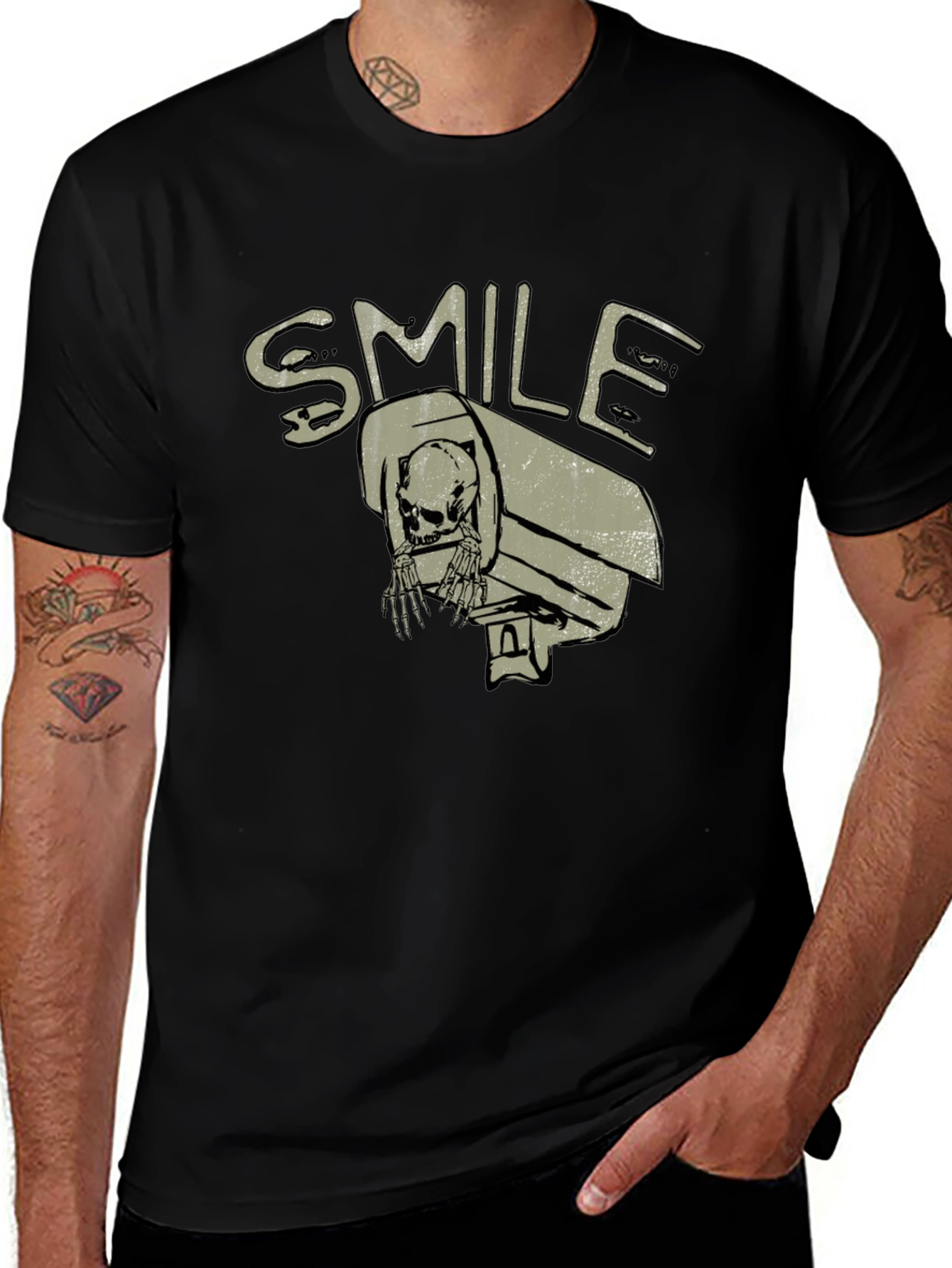 Smile Surveillance T-Shirt - Skeleton in Camera
