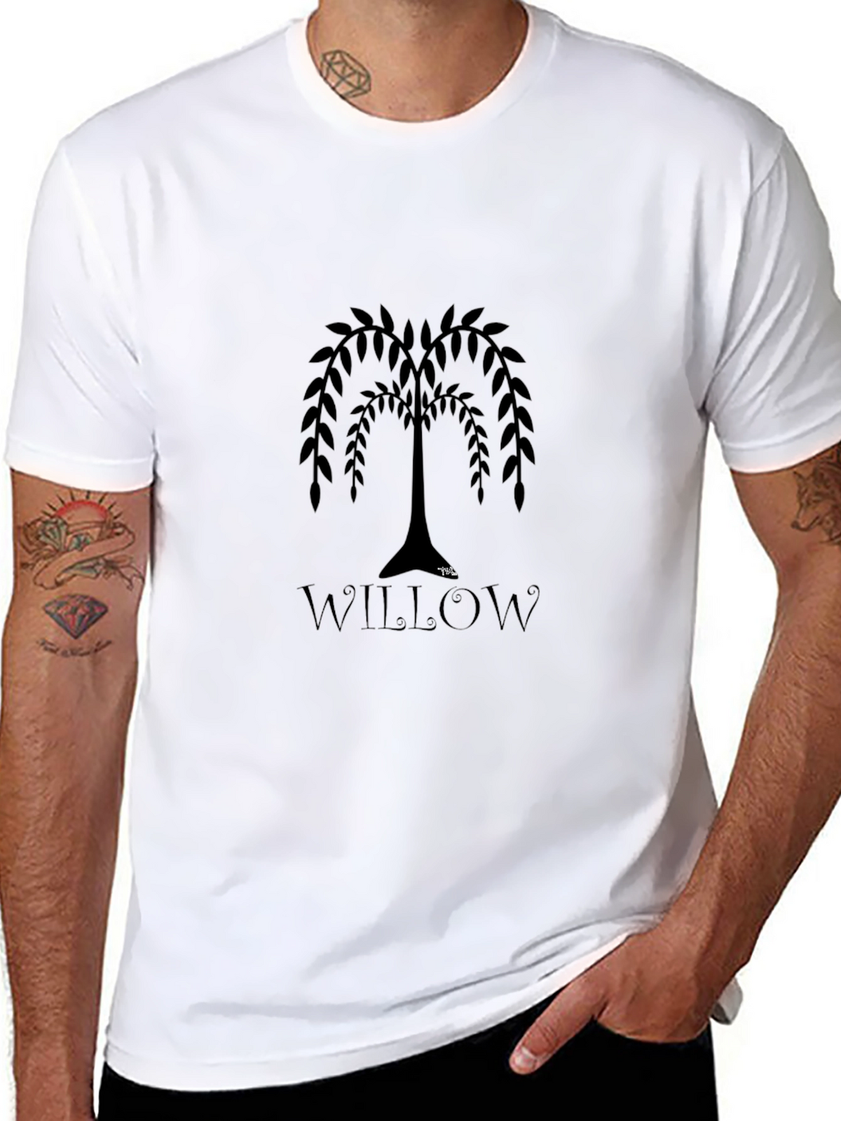 Willow Tree Graphic Black T-Shirt
