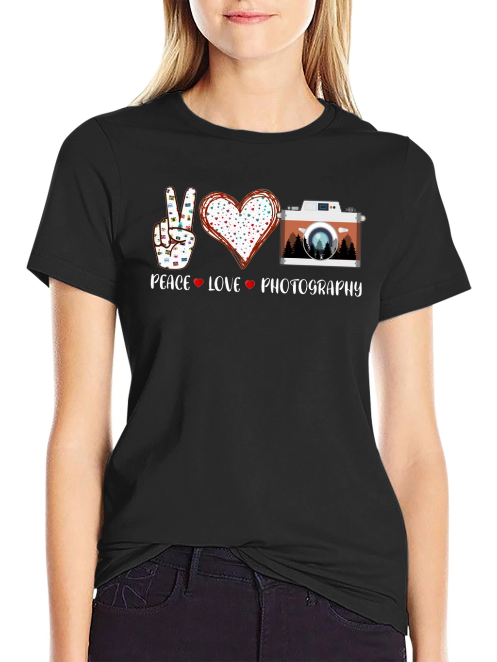Peace Love Photography T-Shirt - Nature Camera Tee