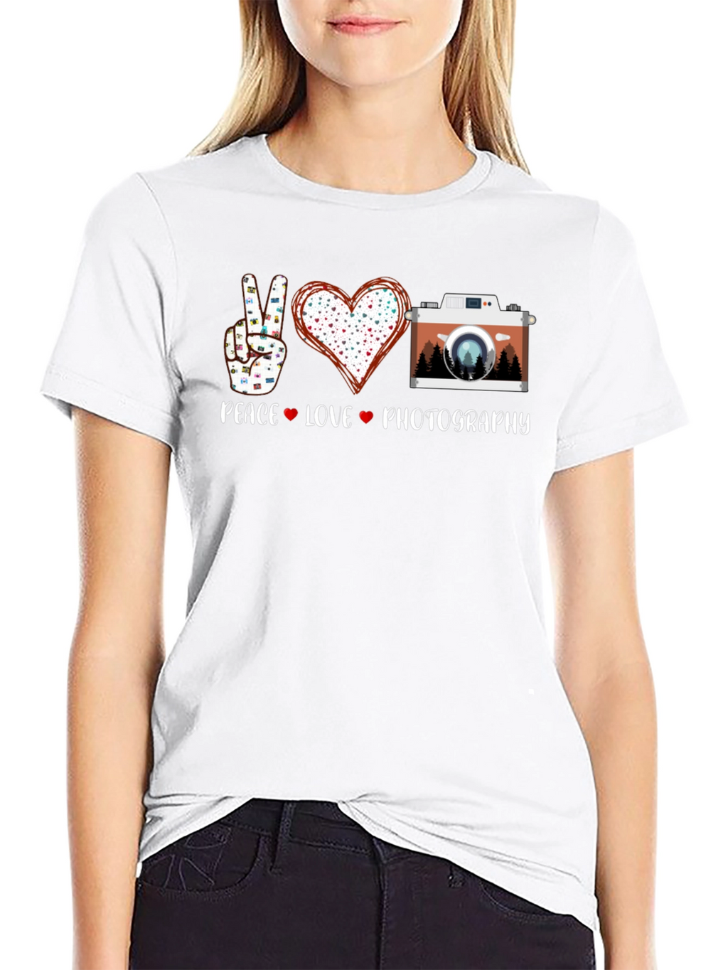 Peace Love Photography T-Shirt - Nature Camera Tee