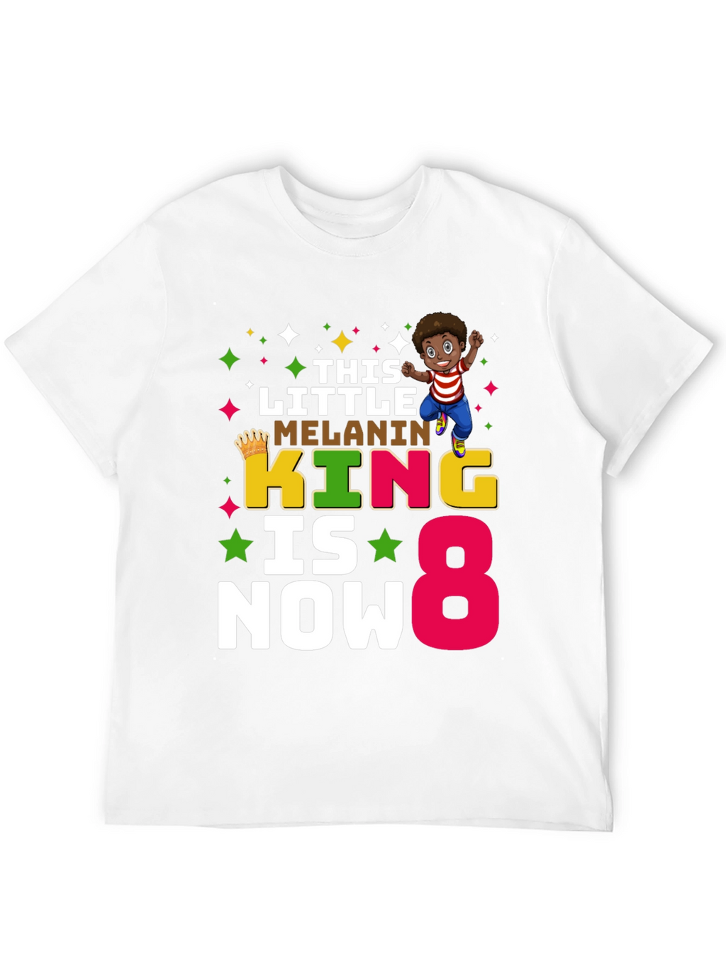 Melanin King Birthday Boy 8 T-Shirt