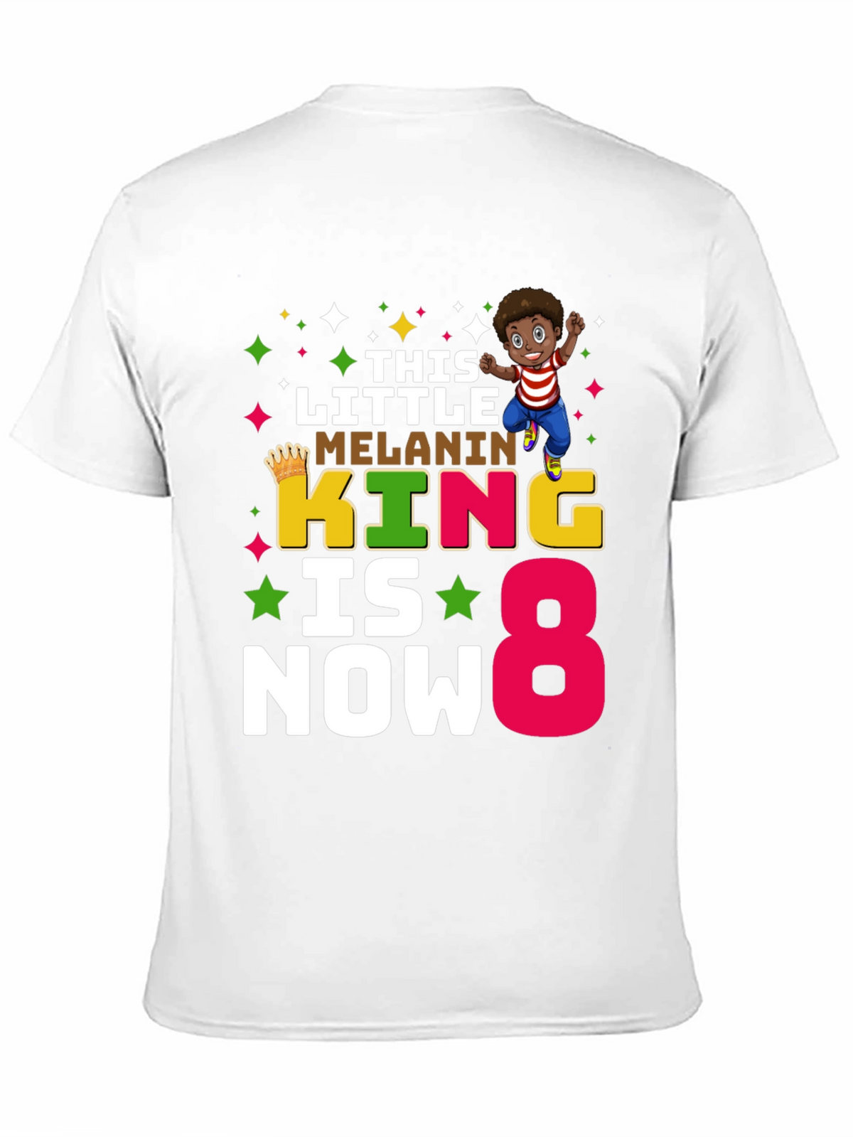 Melanin King Birthday Boy 8 T-Shirt