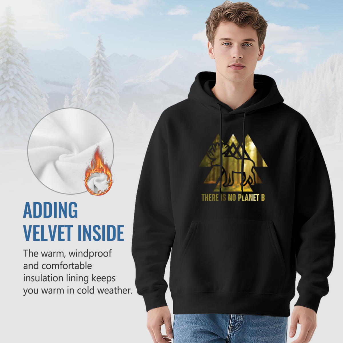 Moose Nature Hoodie - "THERE IS NO PLANET B"