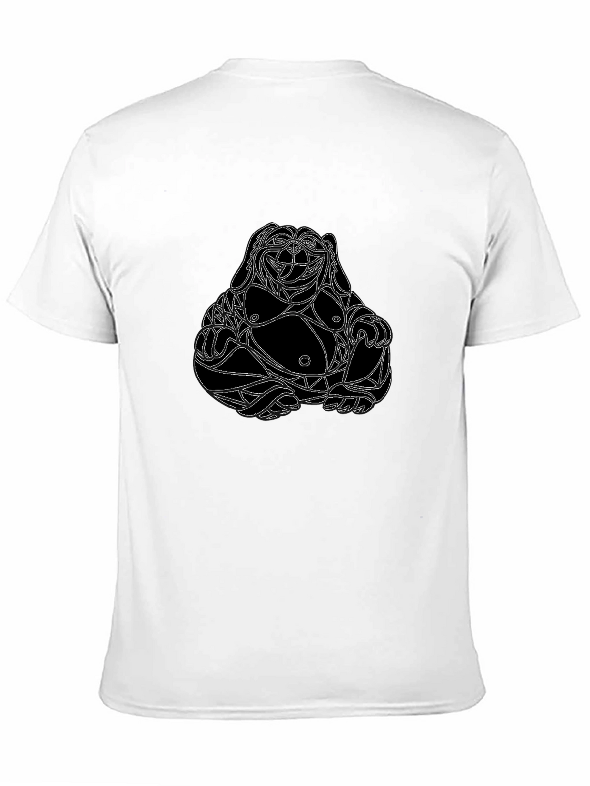 Geometric Buddha Graphic Tee - Black
