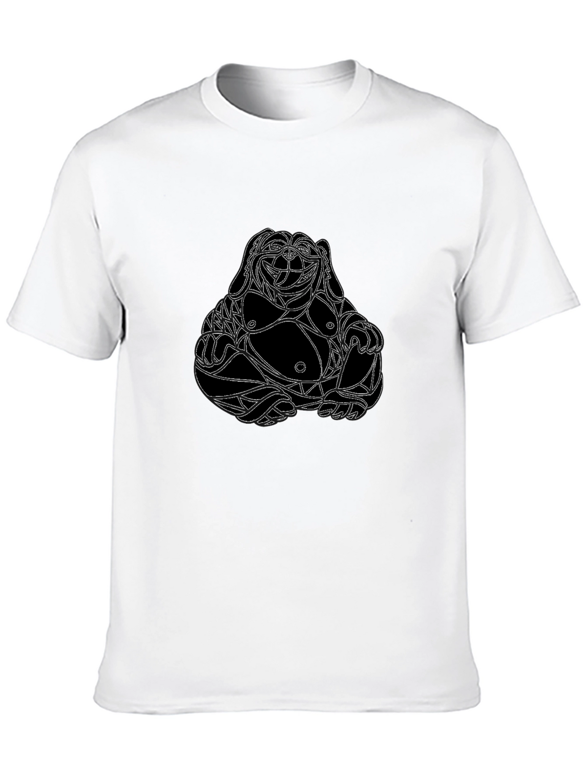 Geometric Buddha Graphic Tee - Black