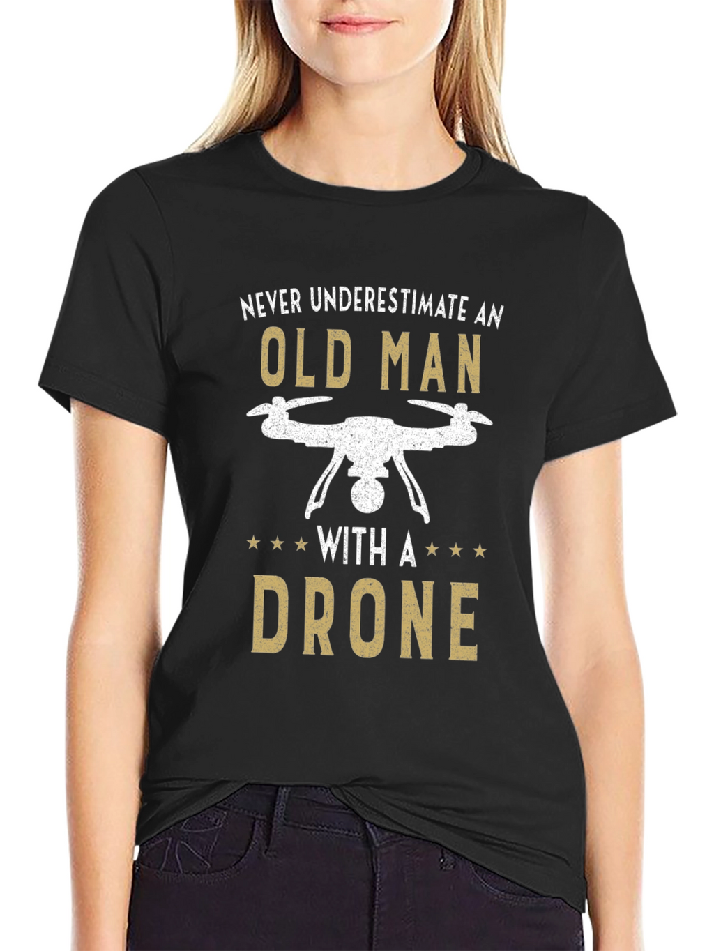 Old Man Drone T-Shirt - Funny Gift Tee
