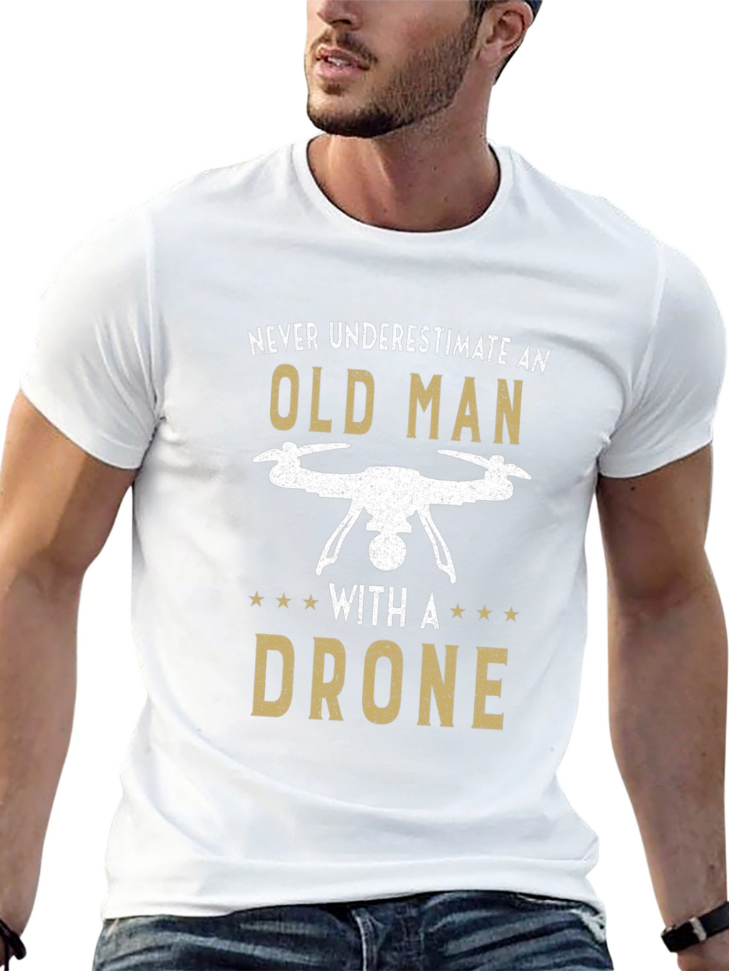 Old Man Drone T-Shirt - Funny Gift Tee