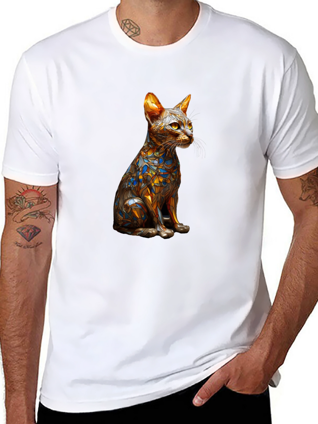 Abstract Cat Art T-Shirt