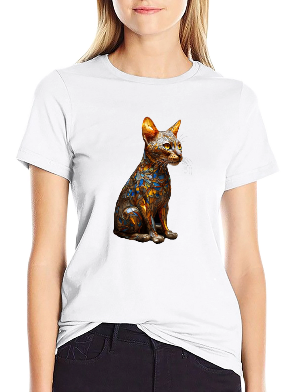 Abstract Cat Art T-Shirt