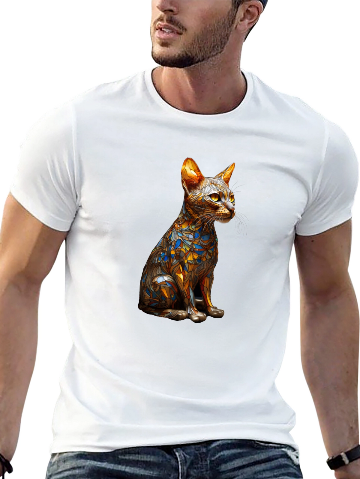 Abstract Cat Art T-Shirt