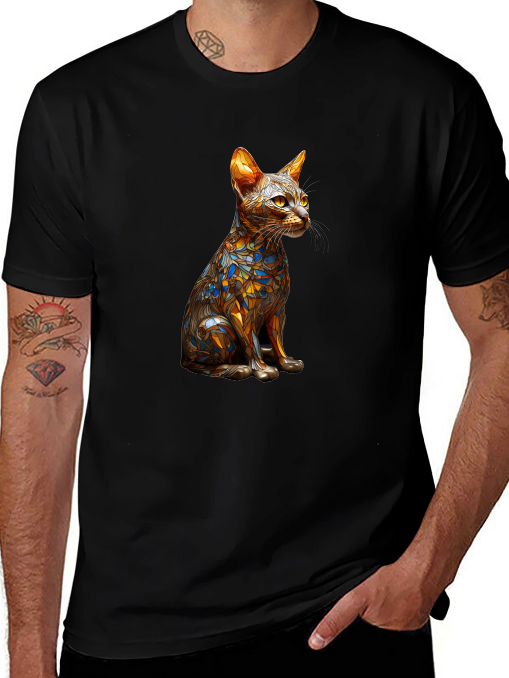 Abstract Cat Art T-Shirt