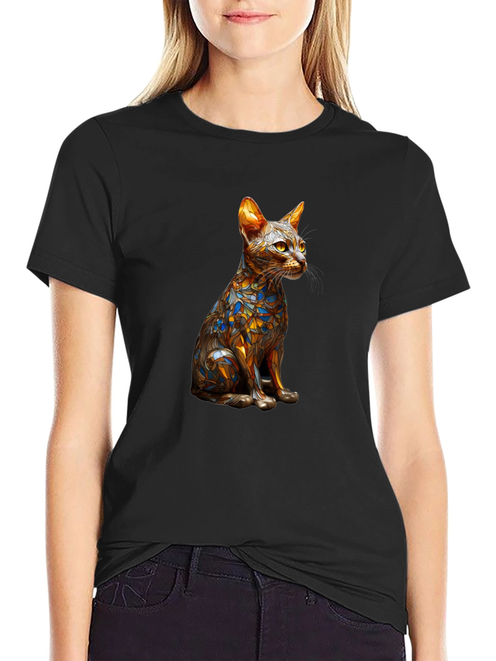 Abstract Cat Art T-Shirt