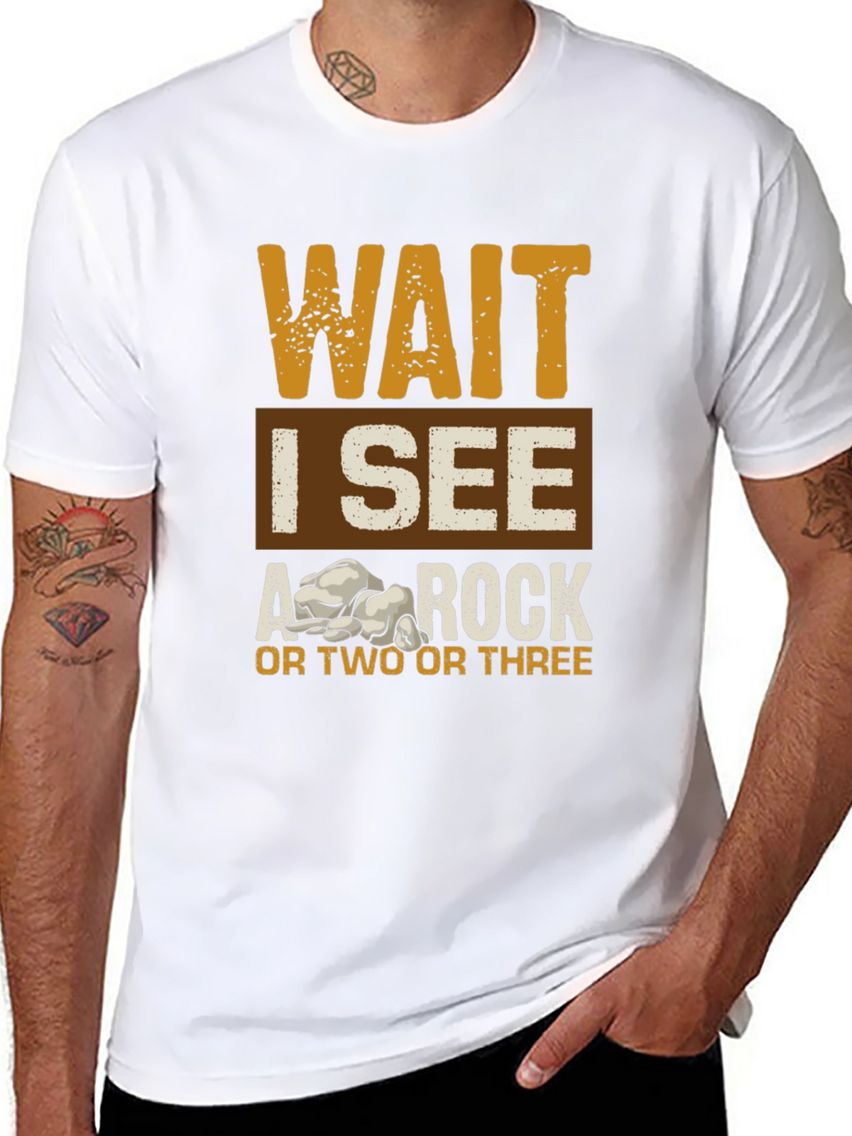 Wait I See A Rock Graphic Tee