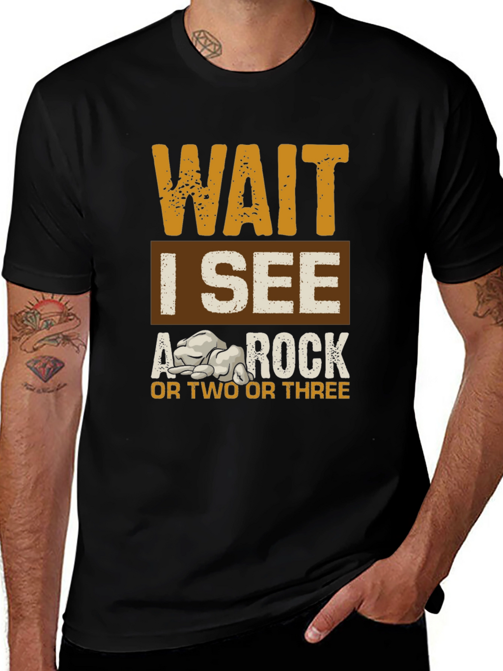 Wait I See A Rock Graphic Tee