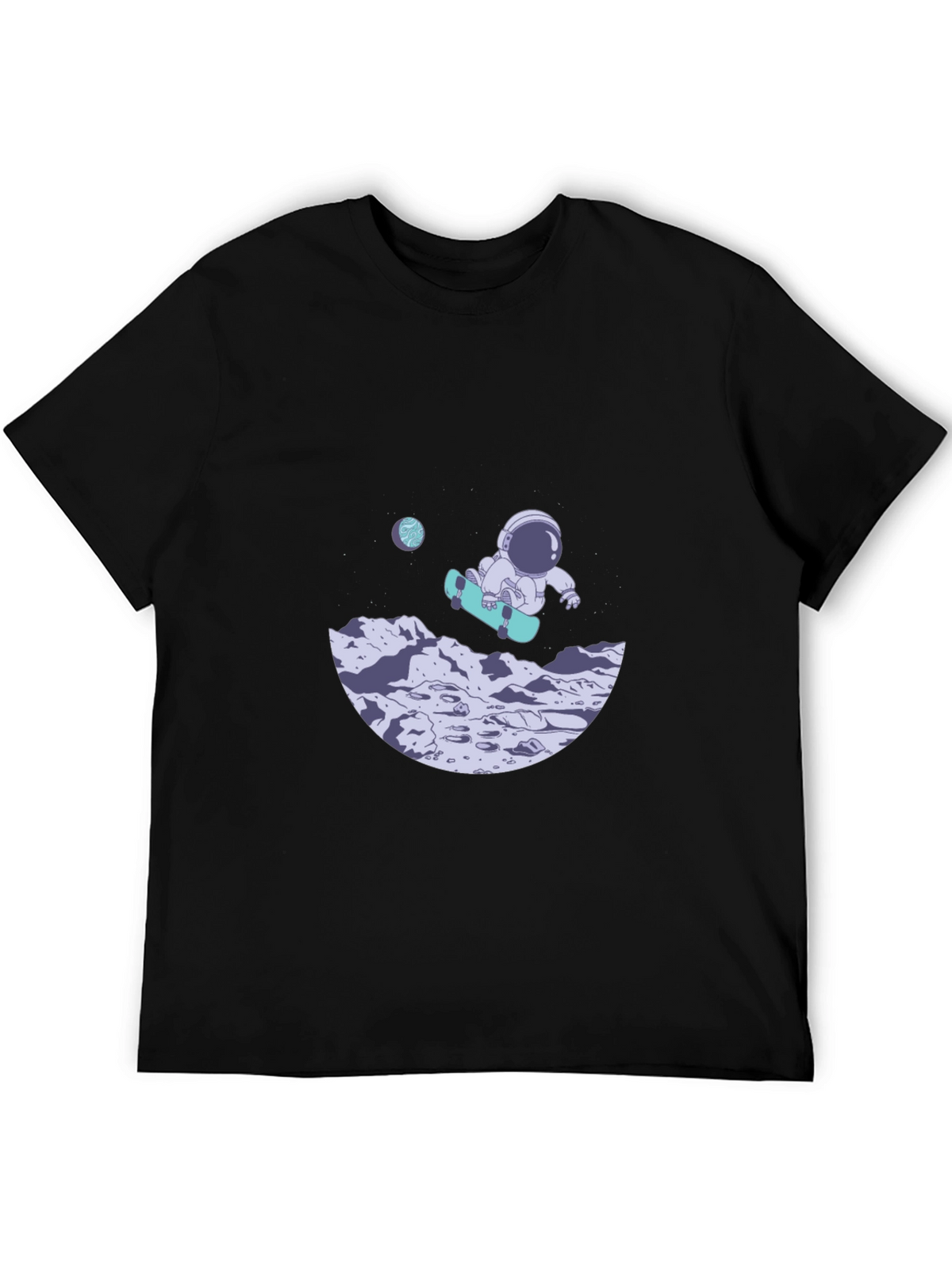 Astronaut Skateboard Black T-Shirt