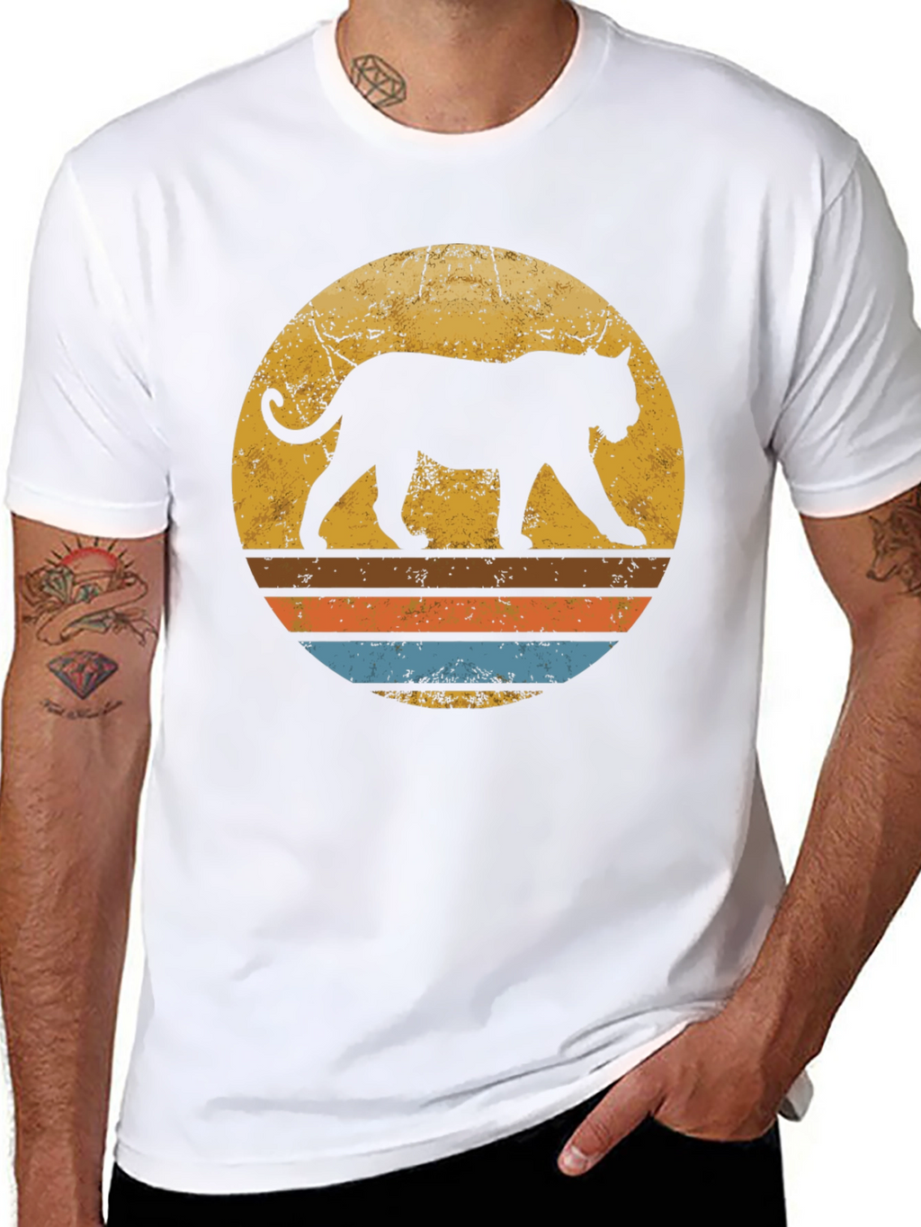 Retro Sunset Panther T-Shirt
