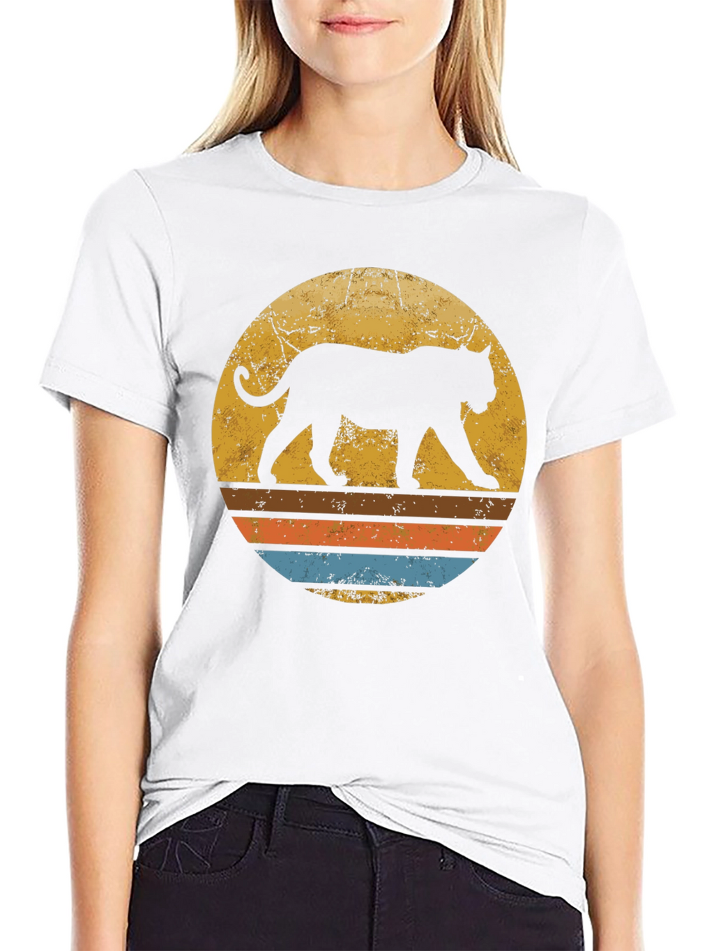 Retro Sunset Panther T-Shirt