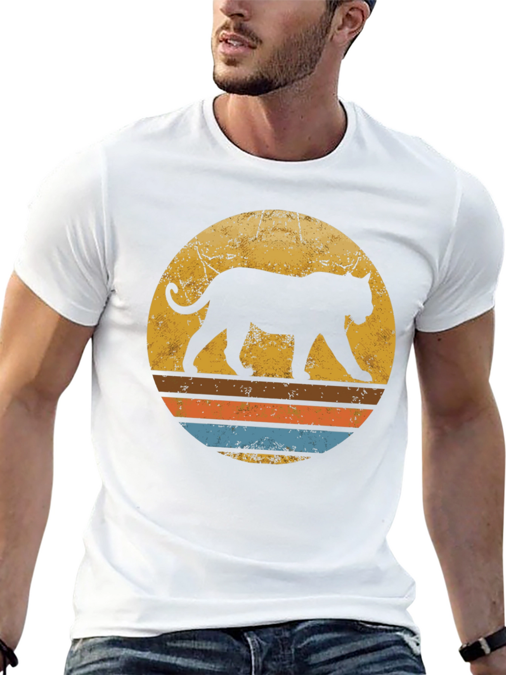 Retro Sunset Panther T-Shirt