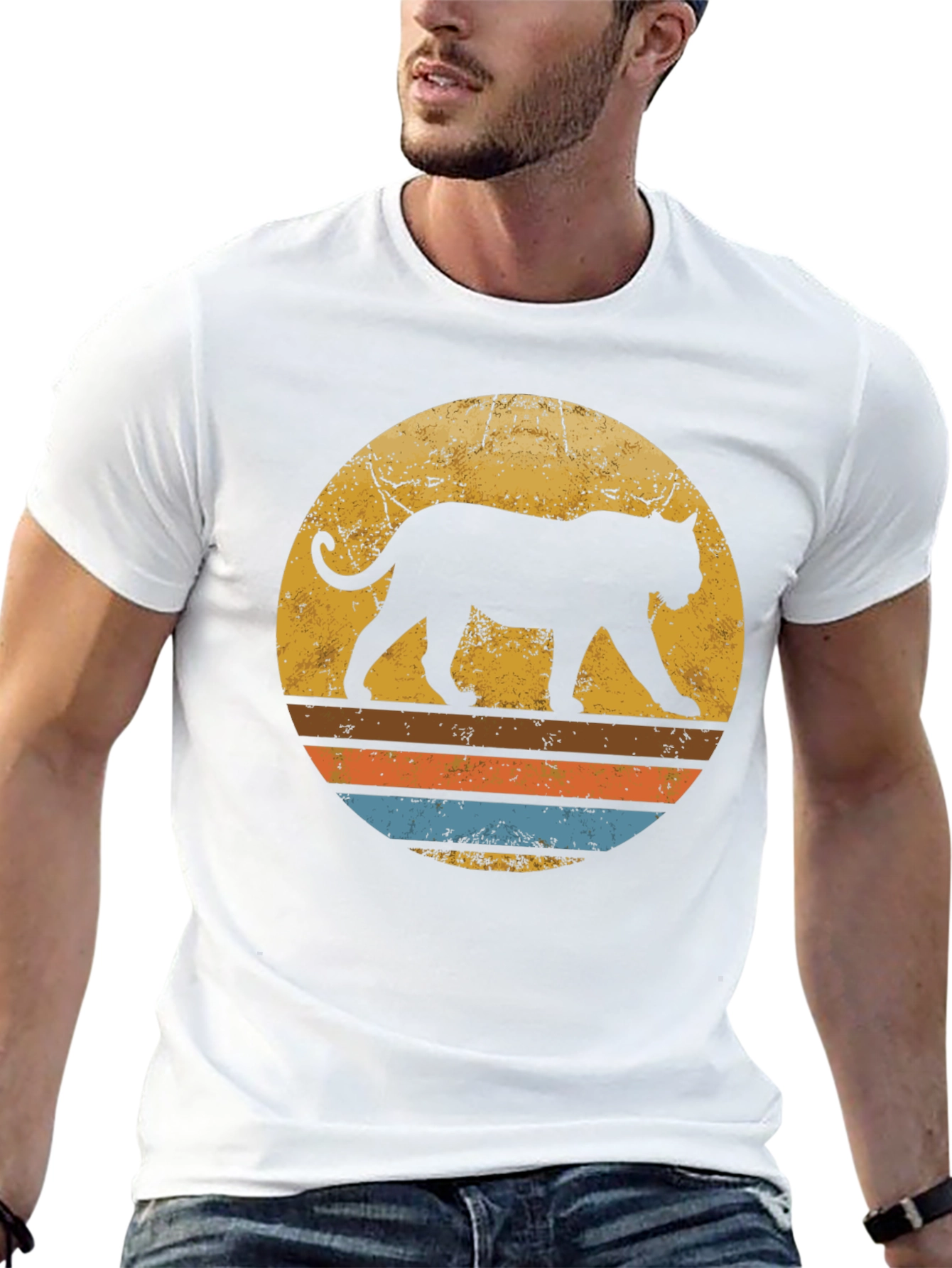 Retro Sunset Panther T-Shirt