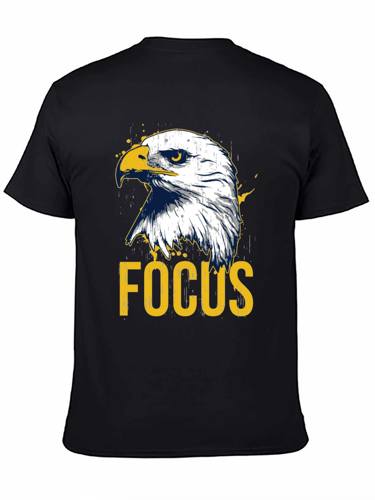 Eagle Focus Graphic Tee - Black Cotton T-Shirt