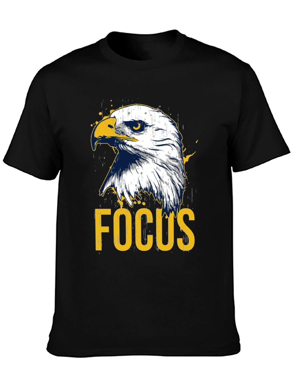 Eagle Focus Graphic Tee - Black Cotton T-Shirt