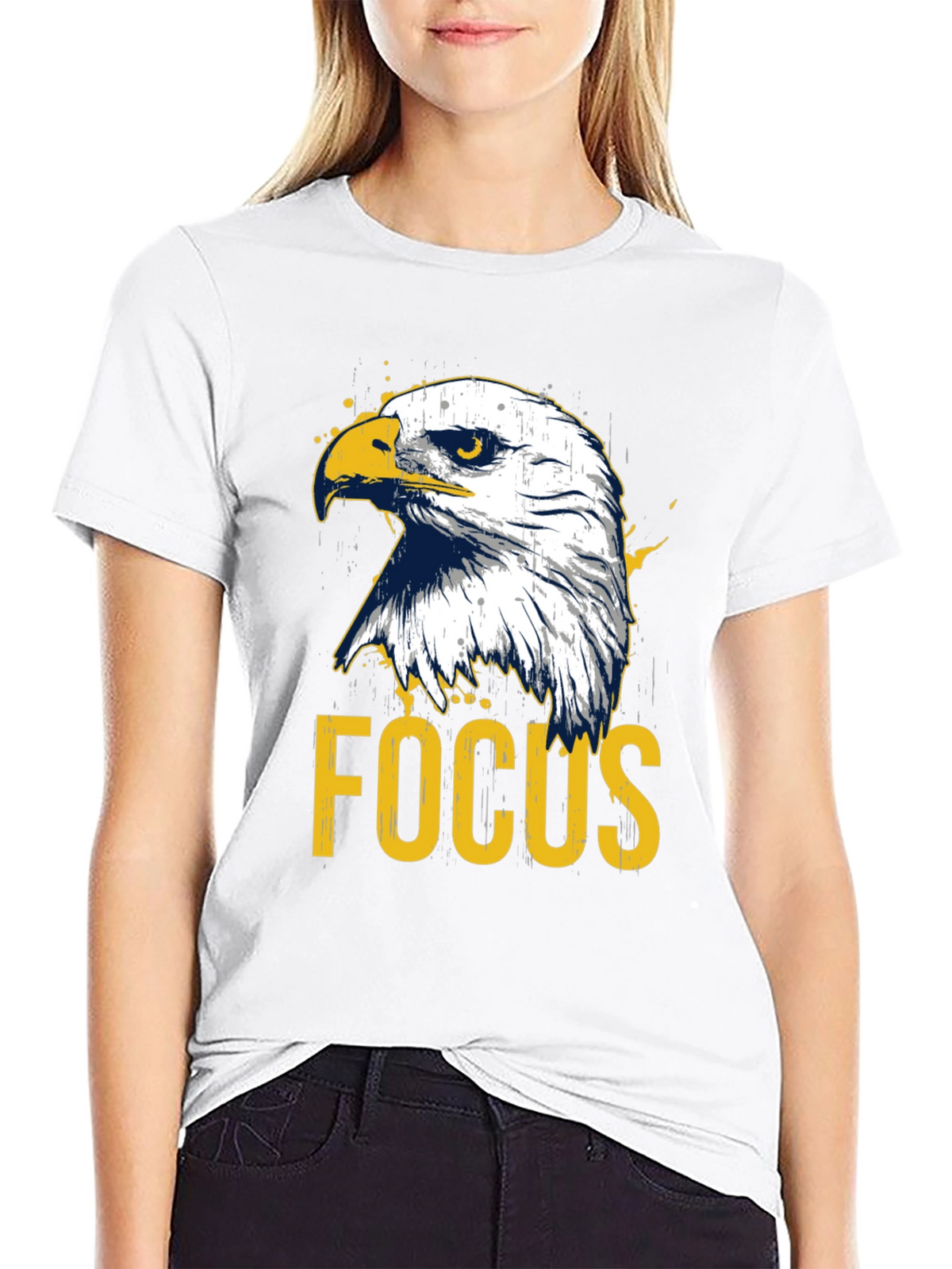 Eagle Focus Graphic Tee - Black Cotton T-Shirt