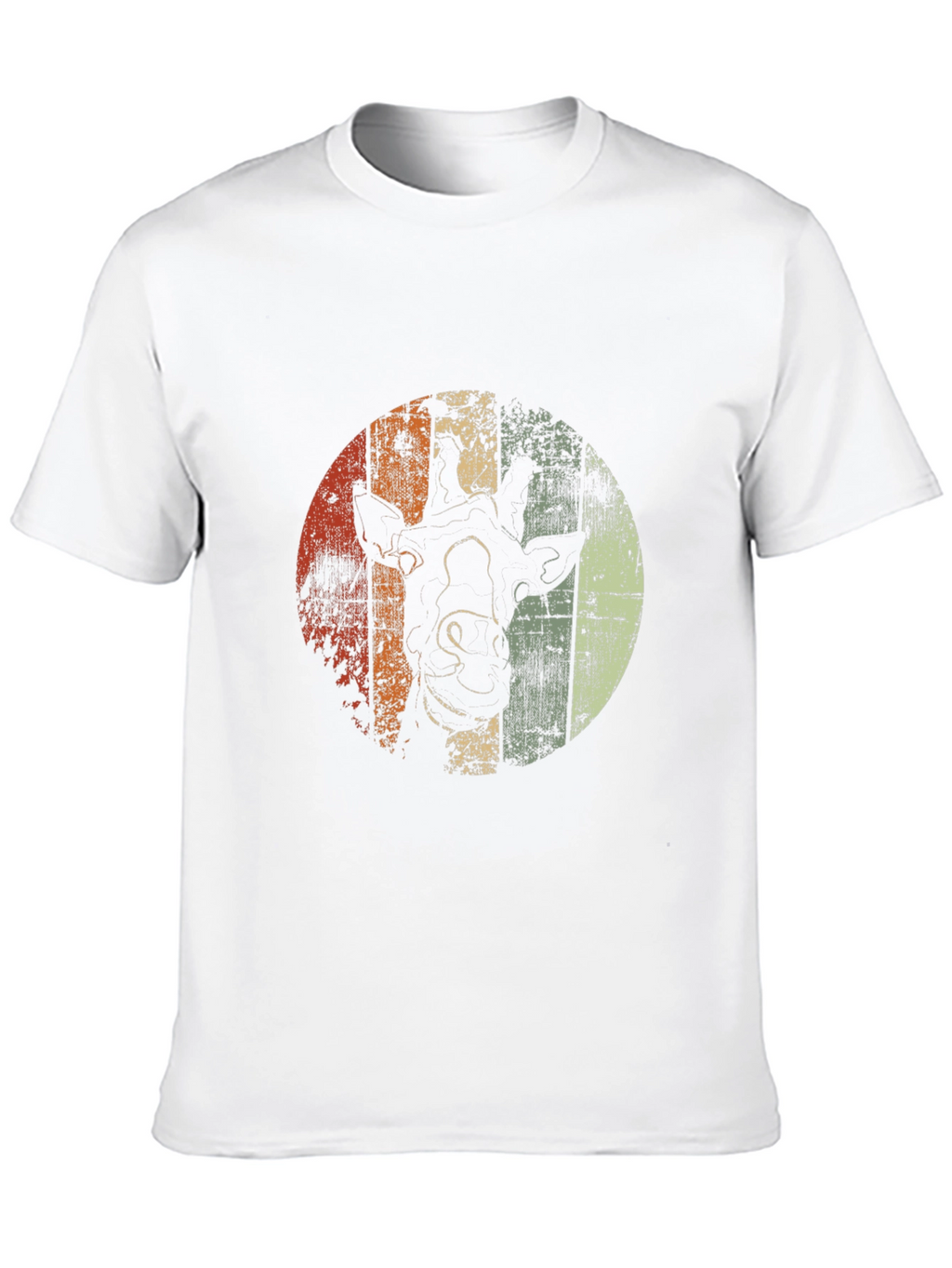 Retro Giraffe Graphic Tee - Stylish Mens Black T-Shirt