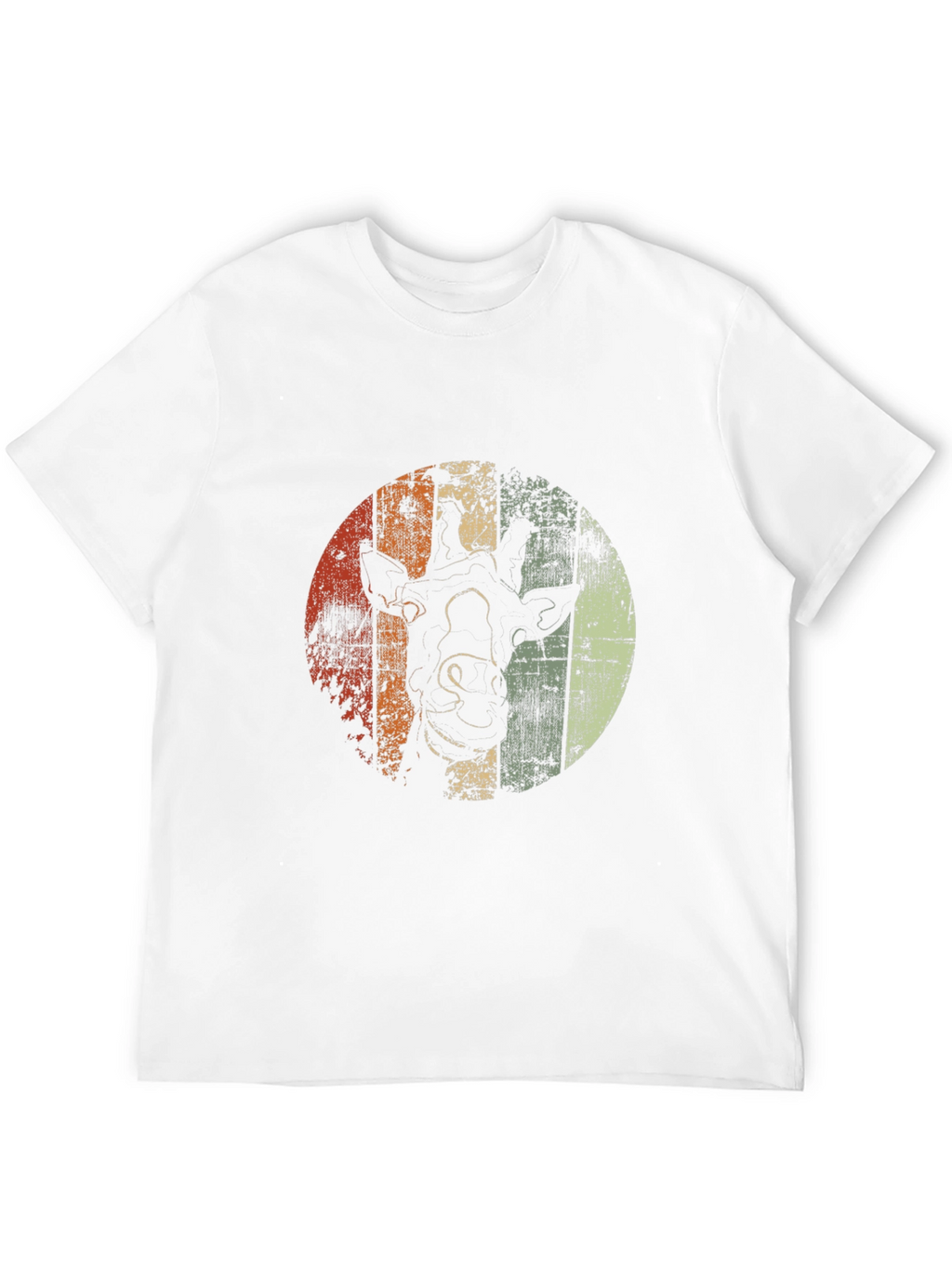 Retro Giraffe Graphic Tee - Stylish Mens Black T-Shirt