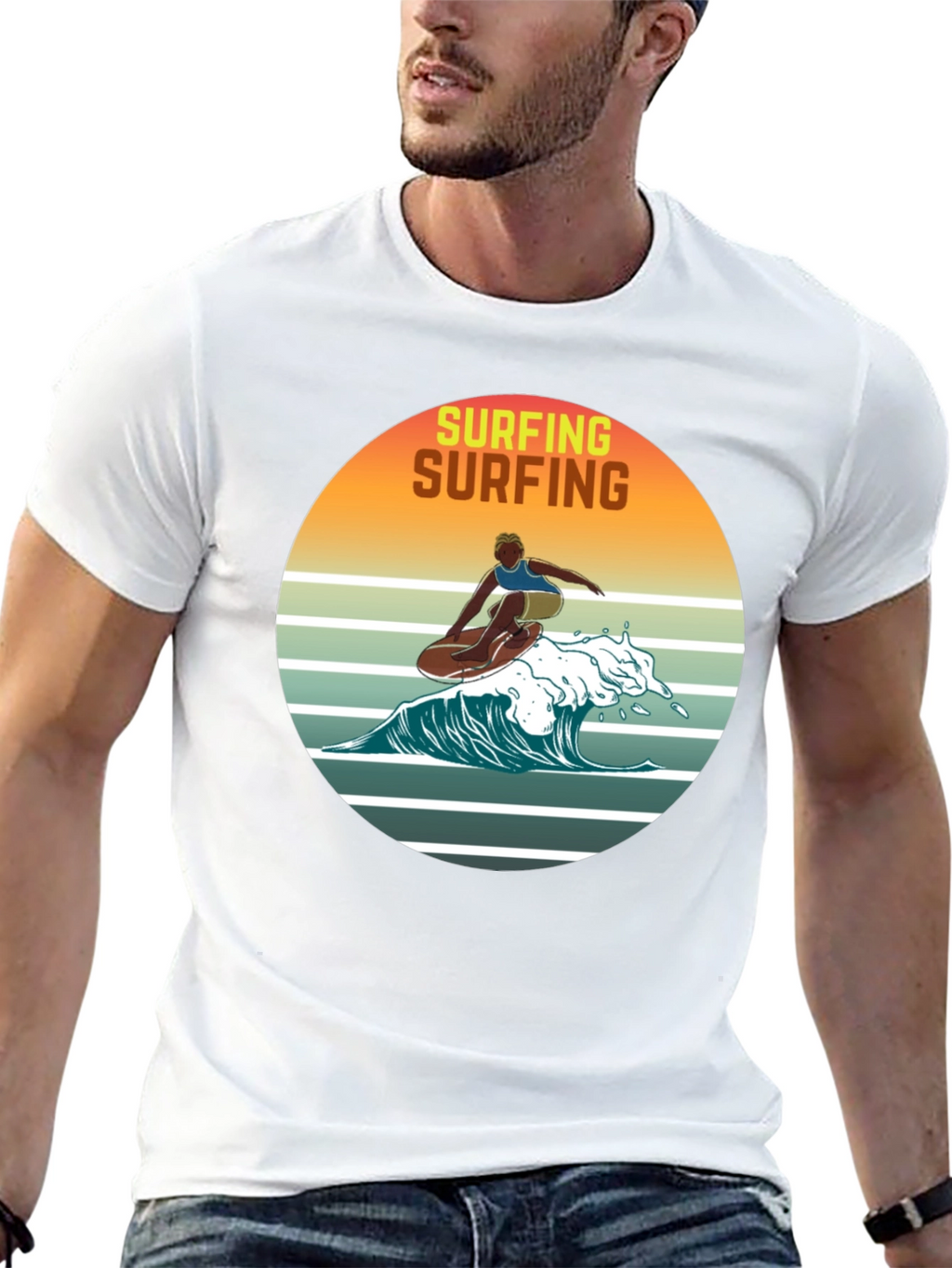 Retro Surfing Graphic Tee