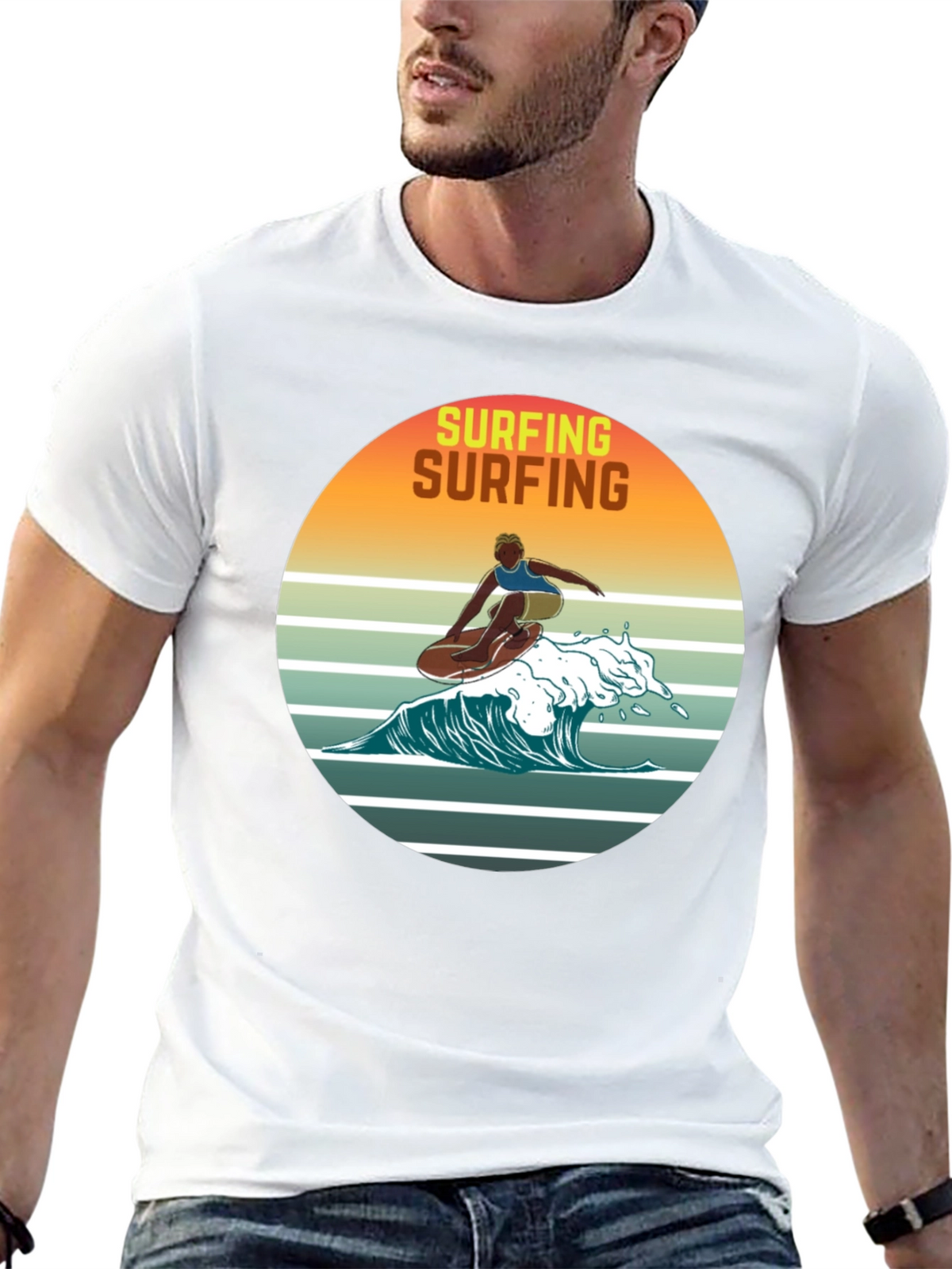 Retro Surfing Graphic Tee