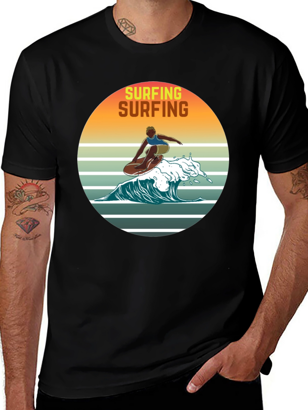 Retro Surfing Graphic Tee