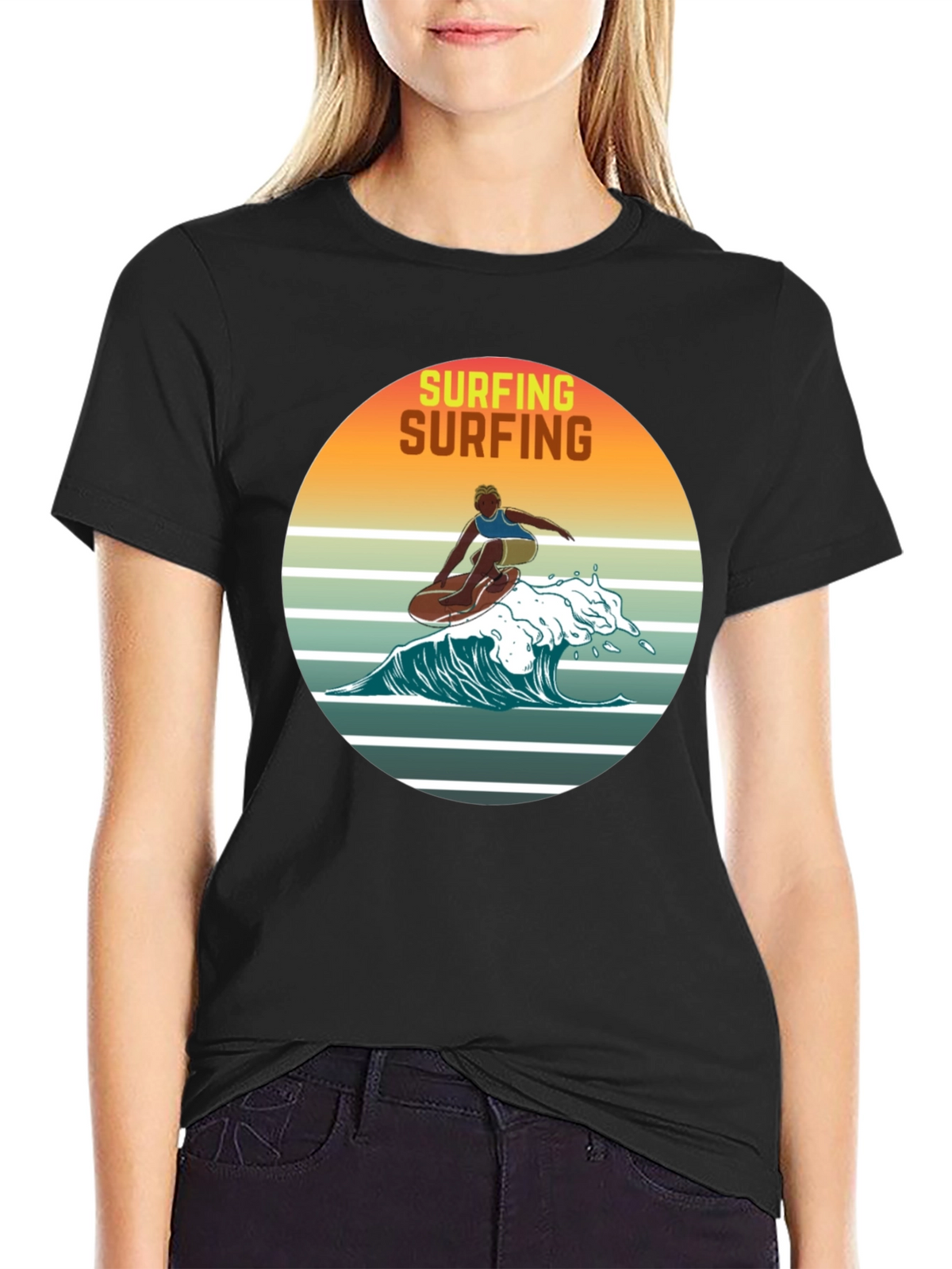 Retro Surfing Graphic Tee